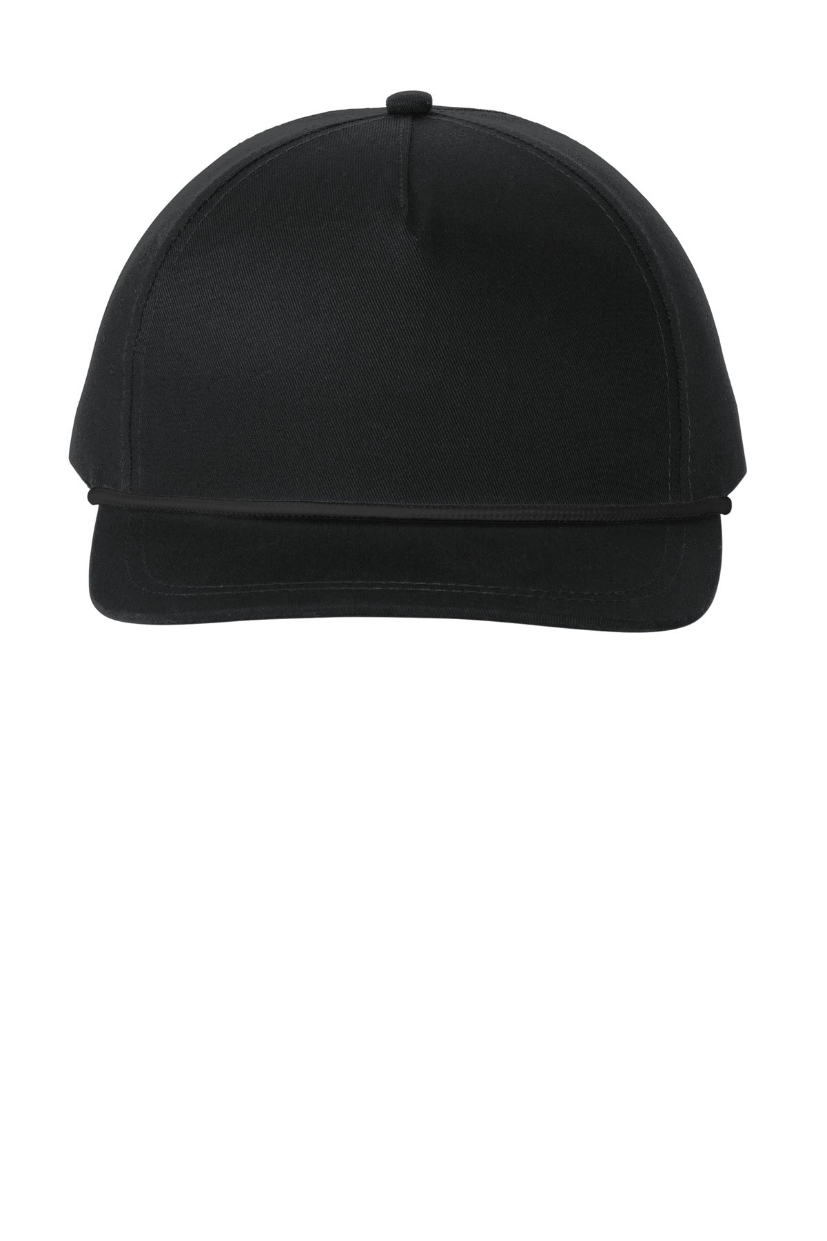 Custom Black/ Black Snapback Five-Panel Rope Cap C962, personalized by SanCanDo Swag in Argyle, TX