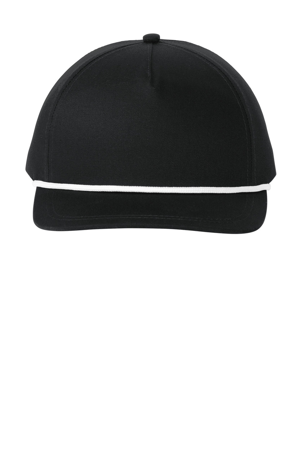 Custom Black/ White Snapback Five-Panel Rope Cap C962, personalized by SanCanDo Swag in Argyle, TX
