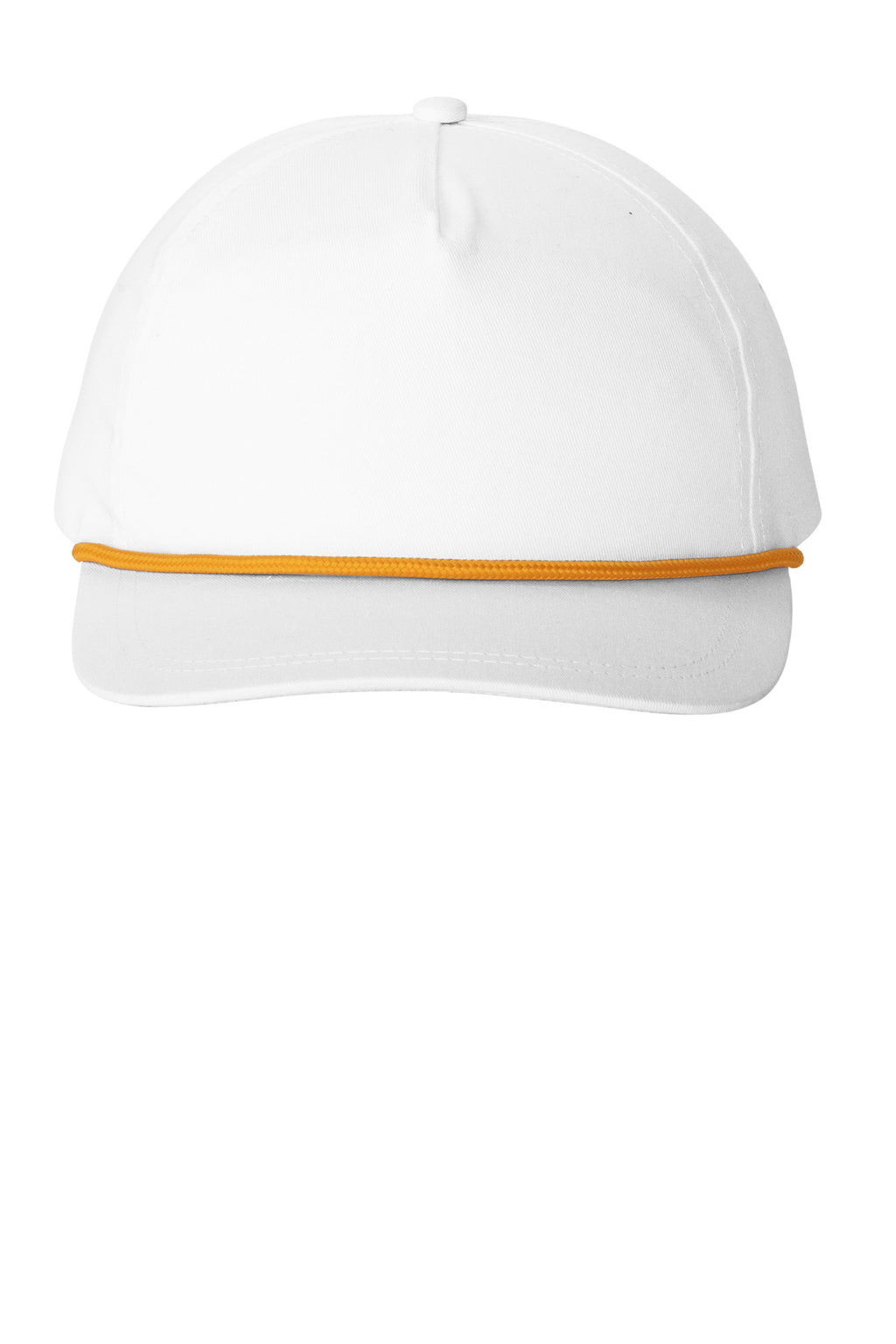Custom White/ Athletic Gold Snapback Five-Panel Rope Cap C962, personalized by SanCanDo Swag in Argyle, TX