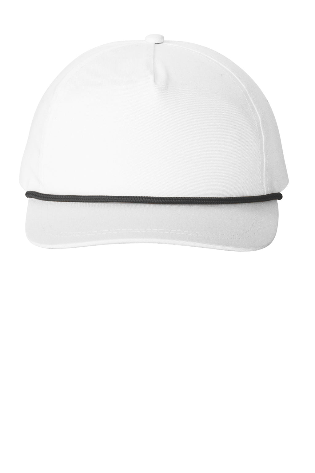 Custom White/ Black Snapback Five-Panel Rope Cap C962, personalized by SanCanDo Swag in Argyle, TX