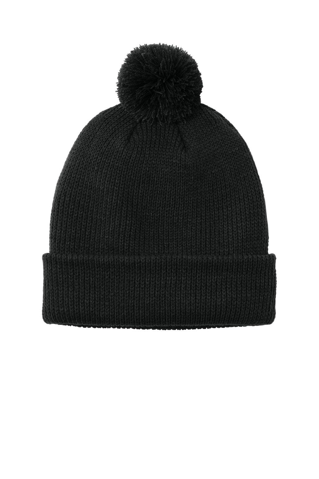Custom Deep Black Cozy Pom Beanie C978, personalized by SanCanDo Swag in Argyle, TX
