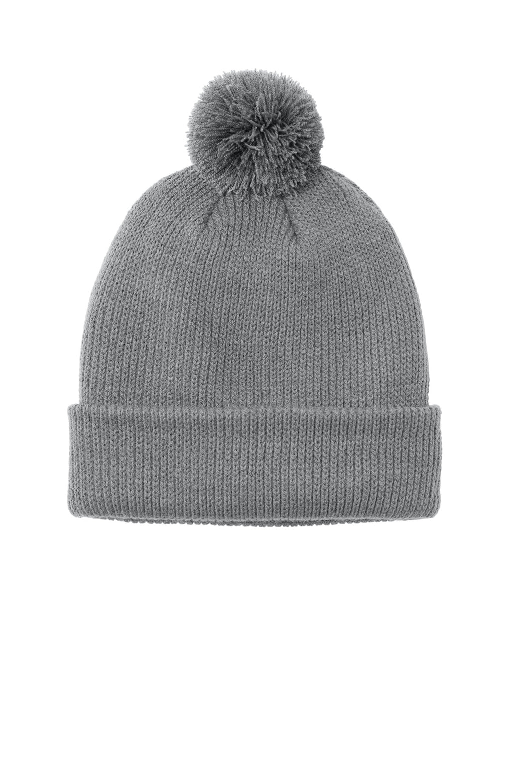 Custom Gusty Grey Cozy Pom Beanie C978, personalized by SanCanDo Swag in Argyle, TX
