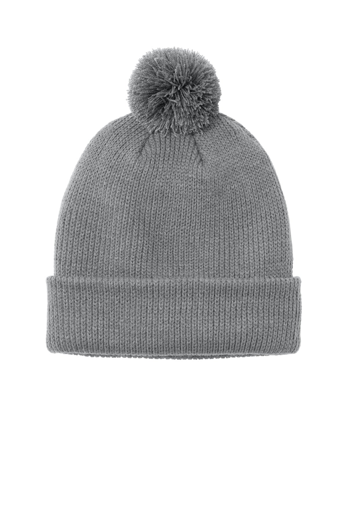 Custom Gusty Grey Cozy Pom Beanie C978, personalized by SanCanDo Swag in Argyle, TX