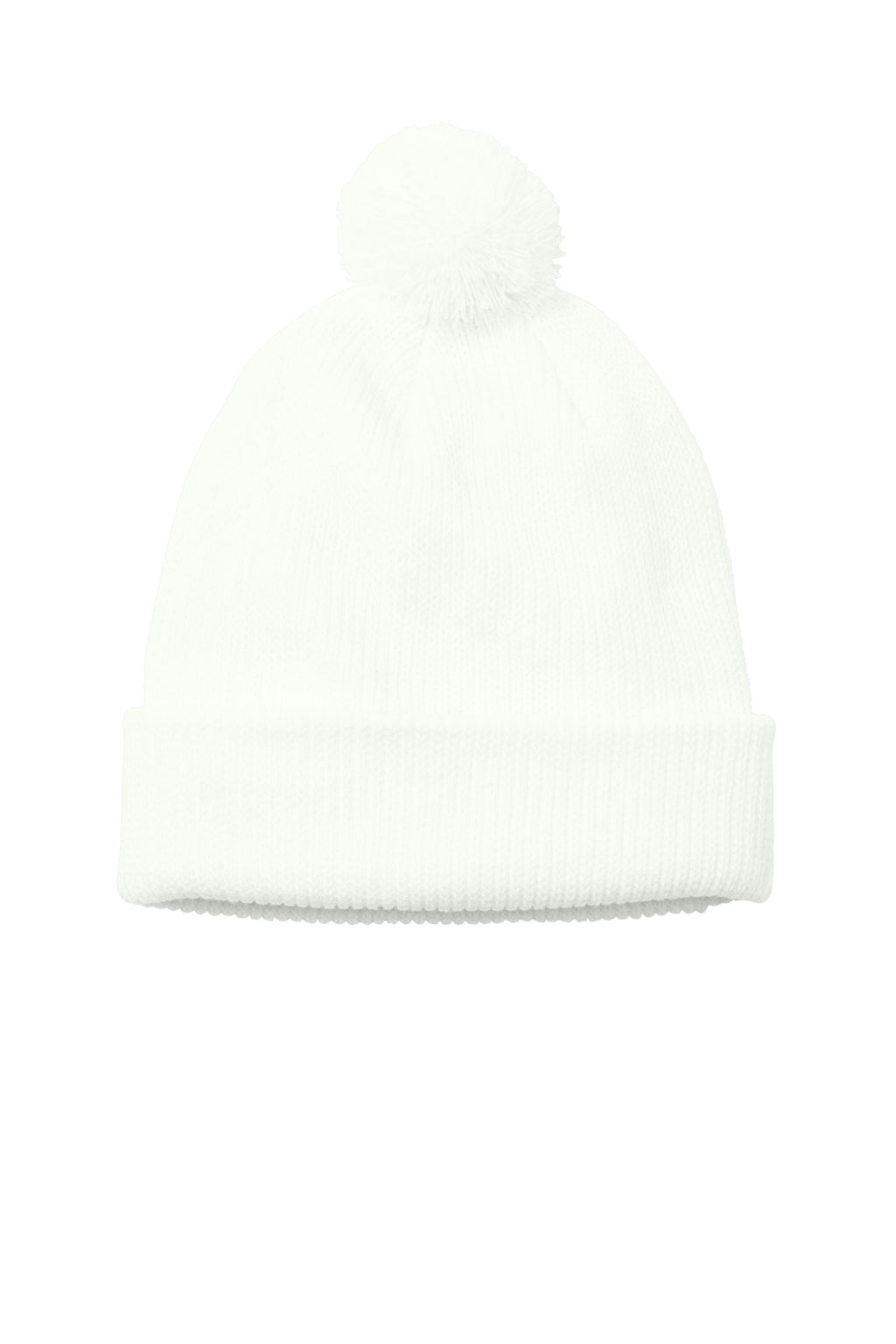 Custom Marshmallow Cozy Pom Beanie C978, personalized by SanCanDo Swag in Argyle, TX