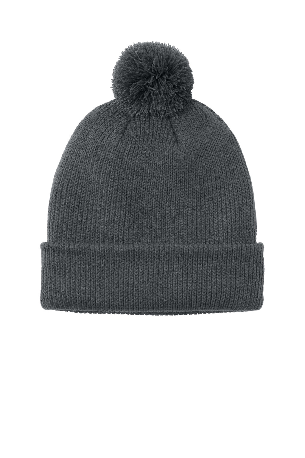 Custom Storm Grey Cozy Pom Beanie C978, personalized by SanCanDo Swag in Argyle, TX