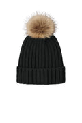 Custom Deep Black Faux Fur Pom Beanie C990, personalized by SanCanDo Swag in Argyle, TX