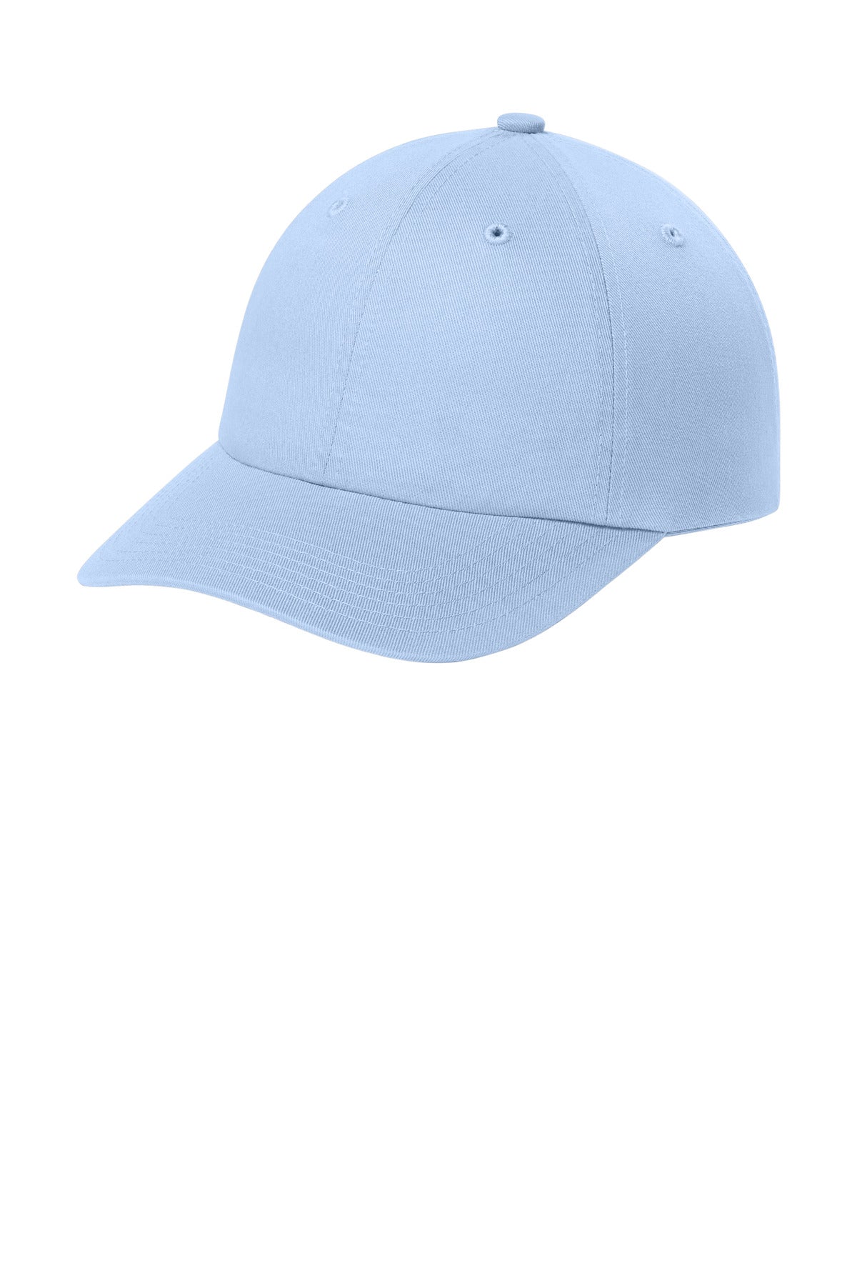 Custom Cloud Blue Wearever Unstructured Twill Snapback Cap C992, personalized by SanCanDo Swag in Argyle, TX