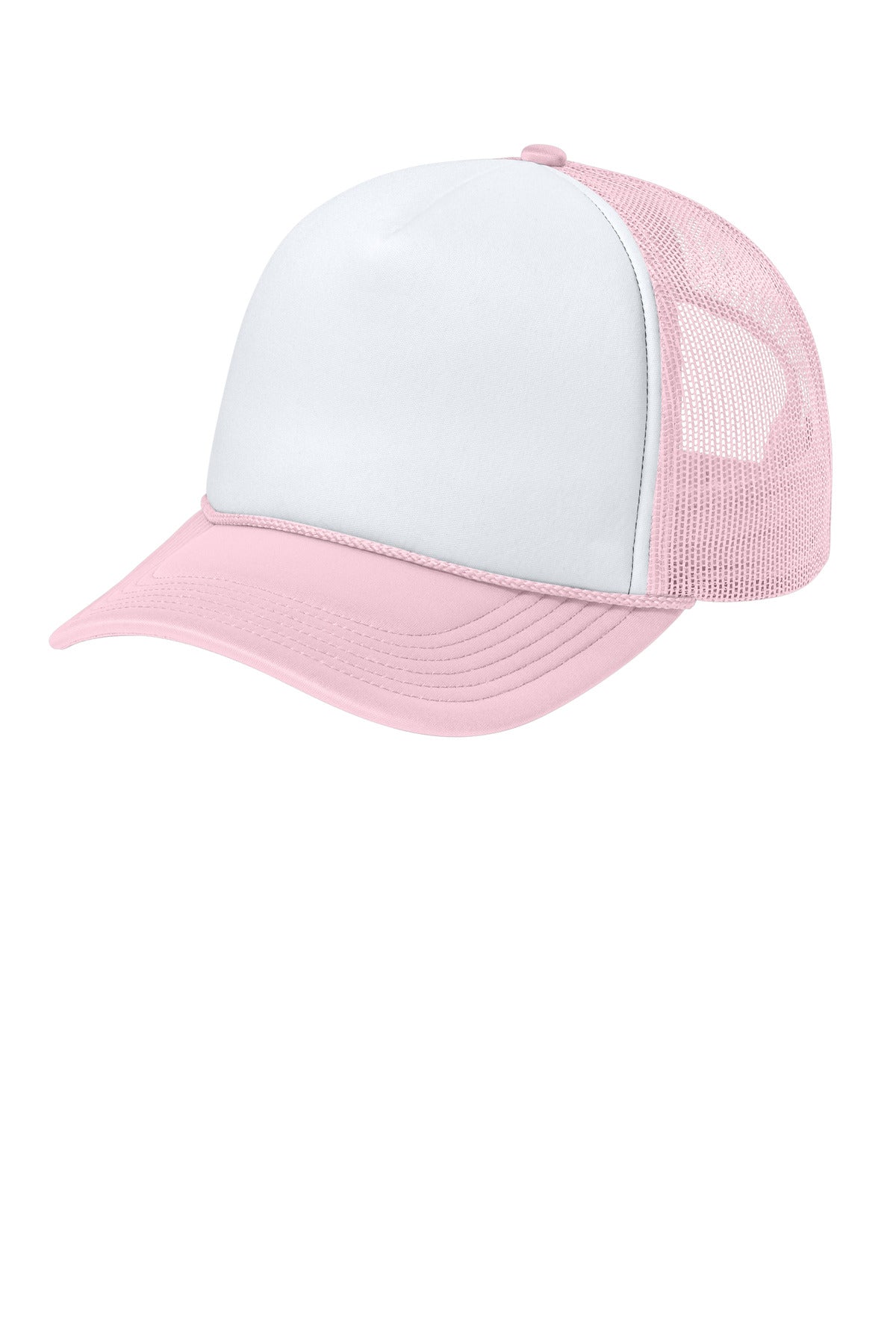 Custom White/ Cloud Pink/ Cloud Pink Foam Truck'N Cap C993, personalized by SanCanDo Swag in Argyle, TX