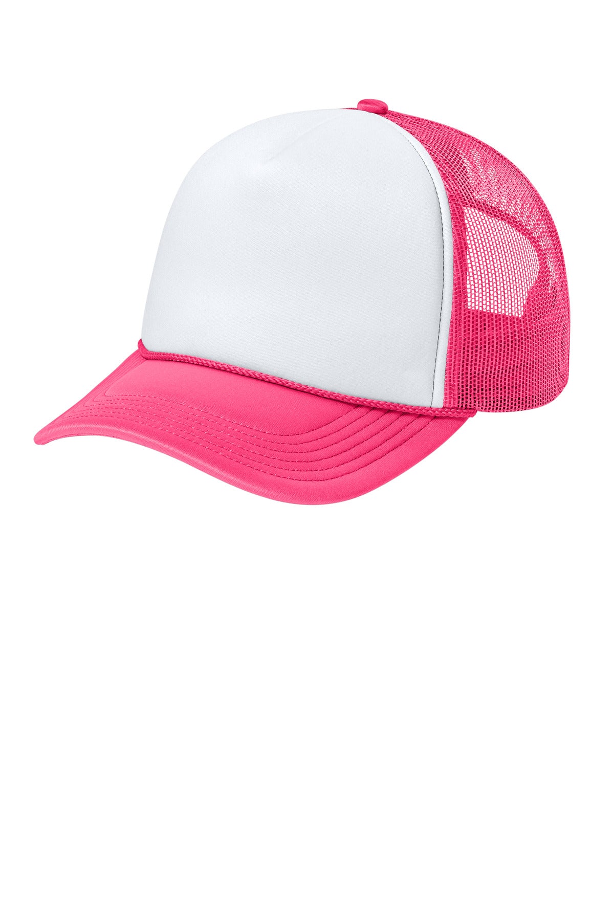 Custom White/ Neon Pink/ Neon Pink Foam Truck'N Cap C993, personalized by SanCanDo Swag in Argyle, TX