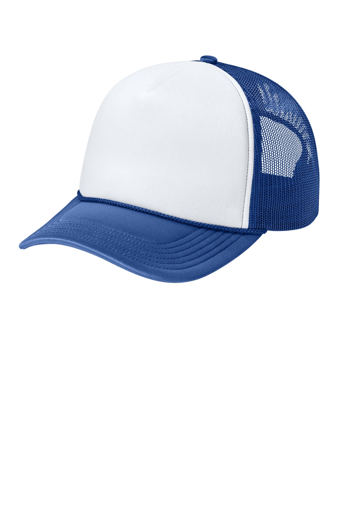 Custom White/ True Royal/ True Royal Foam Truck'N Cap C993, personalized by SanCanDo Swag in Argyle, TX