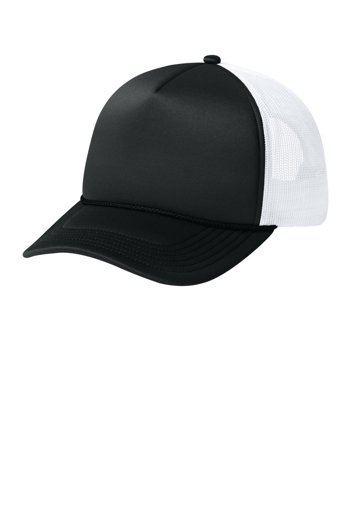 Custom Deep Black/ Deep Black/ White Foam Truck'N Cap C993, personalized by SanCanDo Swag in Argyle, TX
