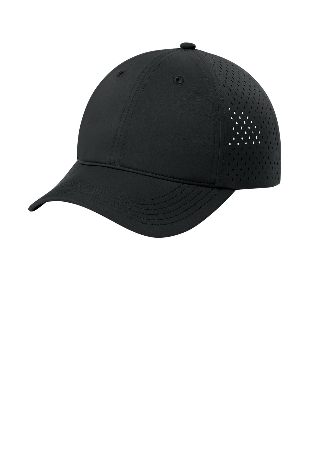 Custom Deep Black All-Day Performance UPF Perforated Cap C995, personalized by SanCanDo Swag in Argyle, TX