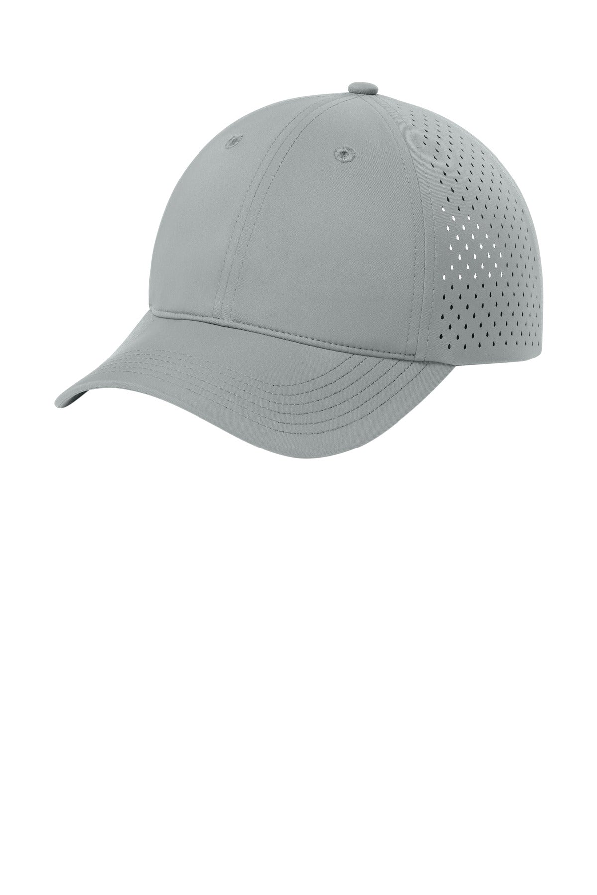 Custom Silver All-Day Performance UPF Perforated Cap C995, personalized by SanCanDo Swag in Argyle, TX
