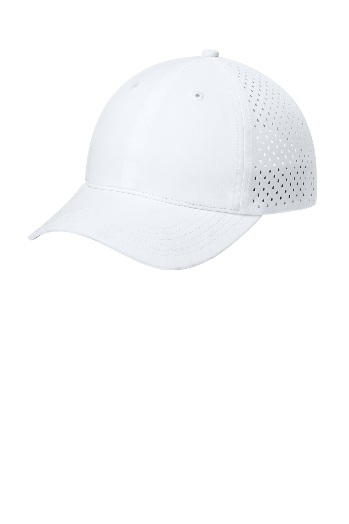 Custom White All-Day Performance UPF Perforated Cap C995, personalized by SanCanDo Swag in Argyle, TX