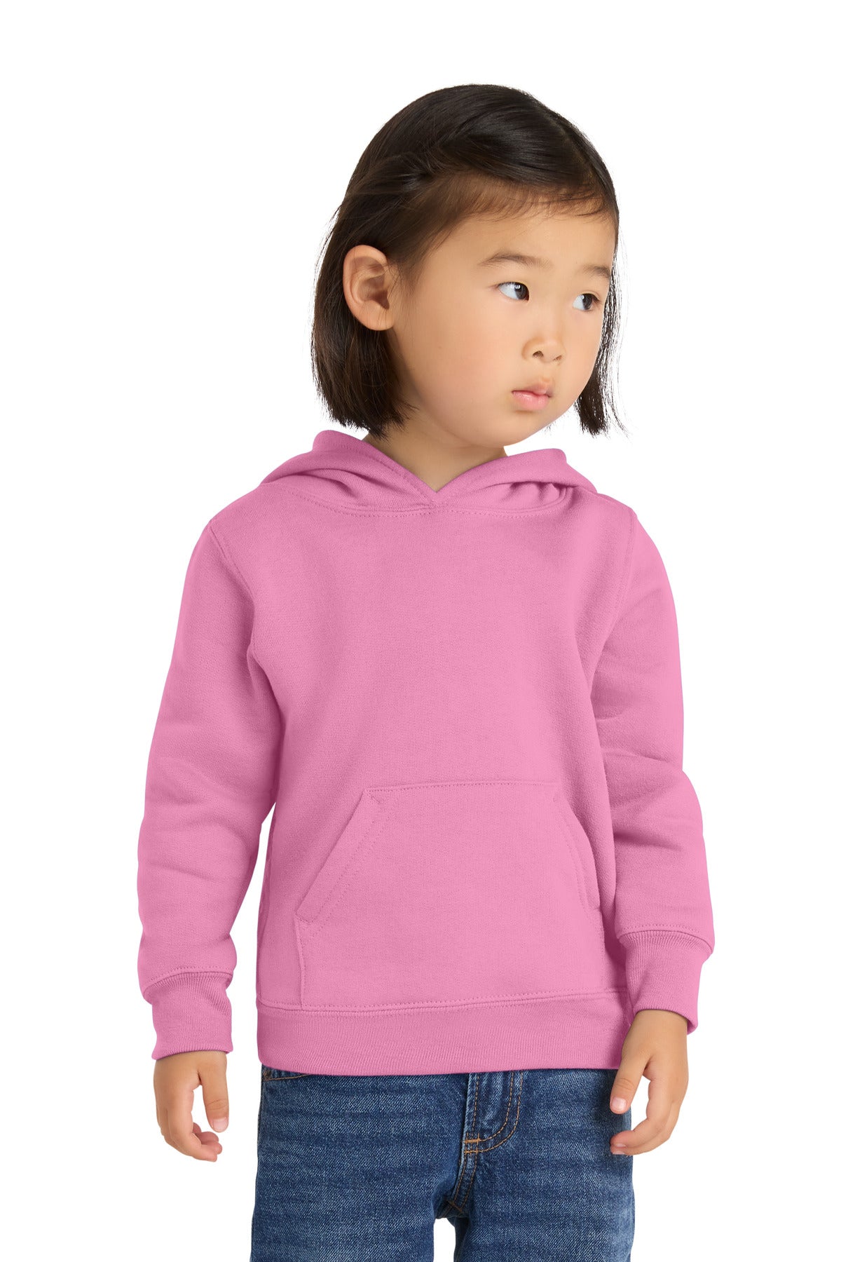 Custom Candy Pink Toddler Core Fleece Hoodie CAR78TH, personalized by SanCanDo Swag in Argyle, TX