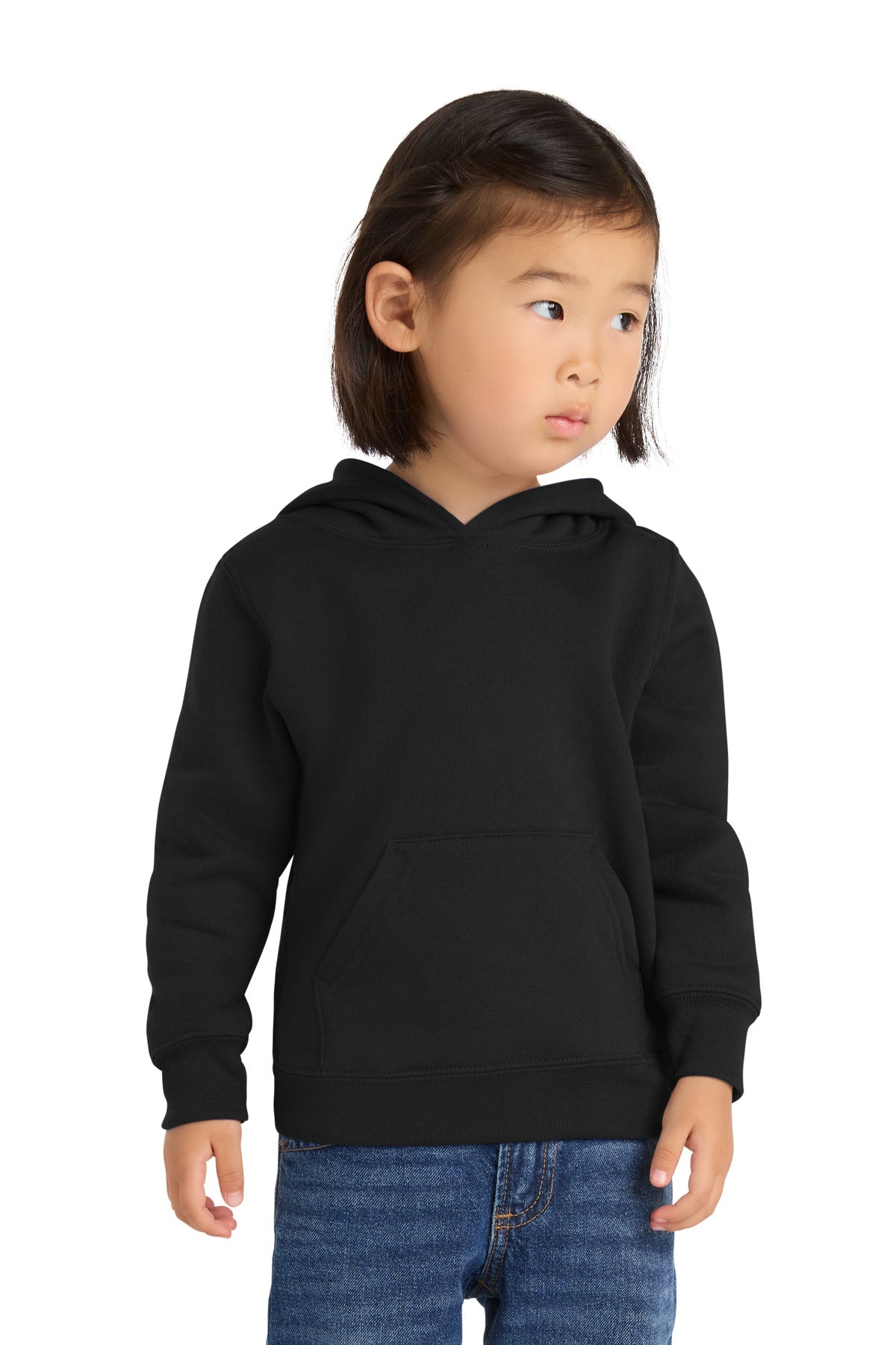 Custom Jet Black Toddler Core Fleece Hoodie CAR78TH, personalized by SanCanDo Swag in Argyle, TX