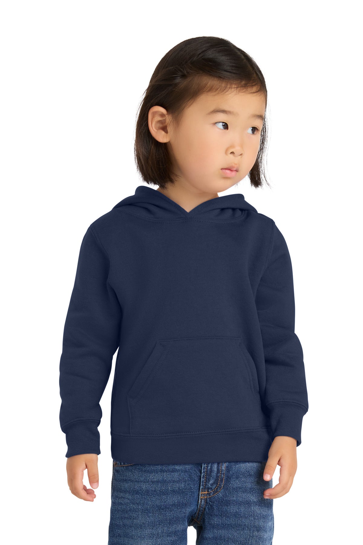 Custom Navy Toddler Core Fleece Hoodie CAR78TH, personalized by SanCanDo Swag in Argyle, TX