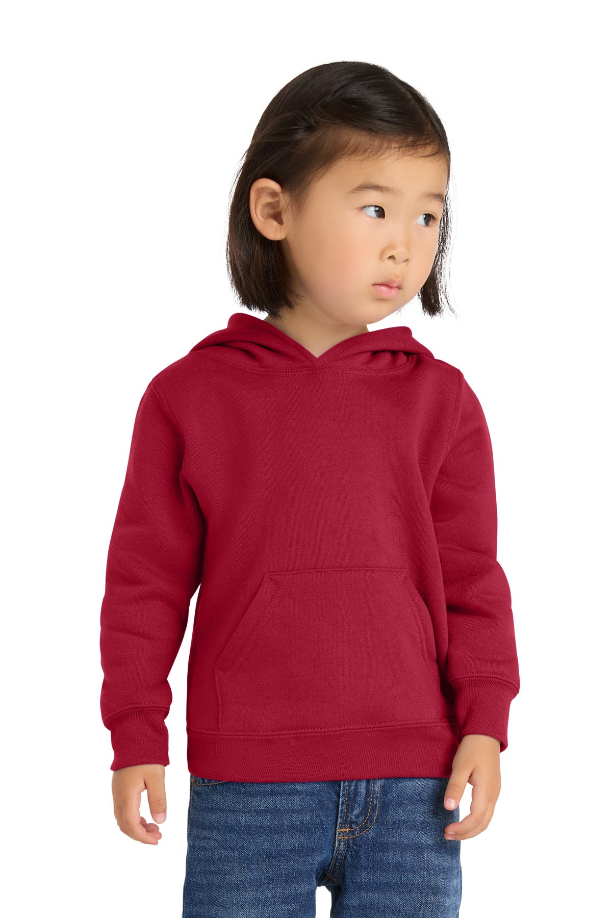 Custom Red Toddler Core Fleece Hoodie CAR78TH, personalized by SanCanDo Swag in Argyle, TX