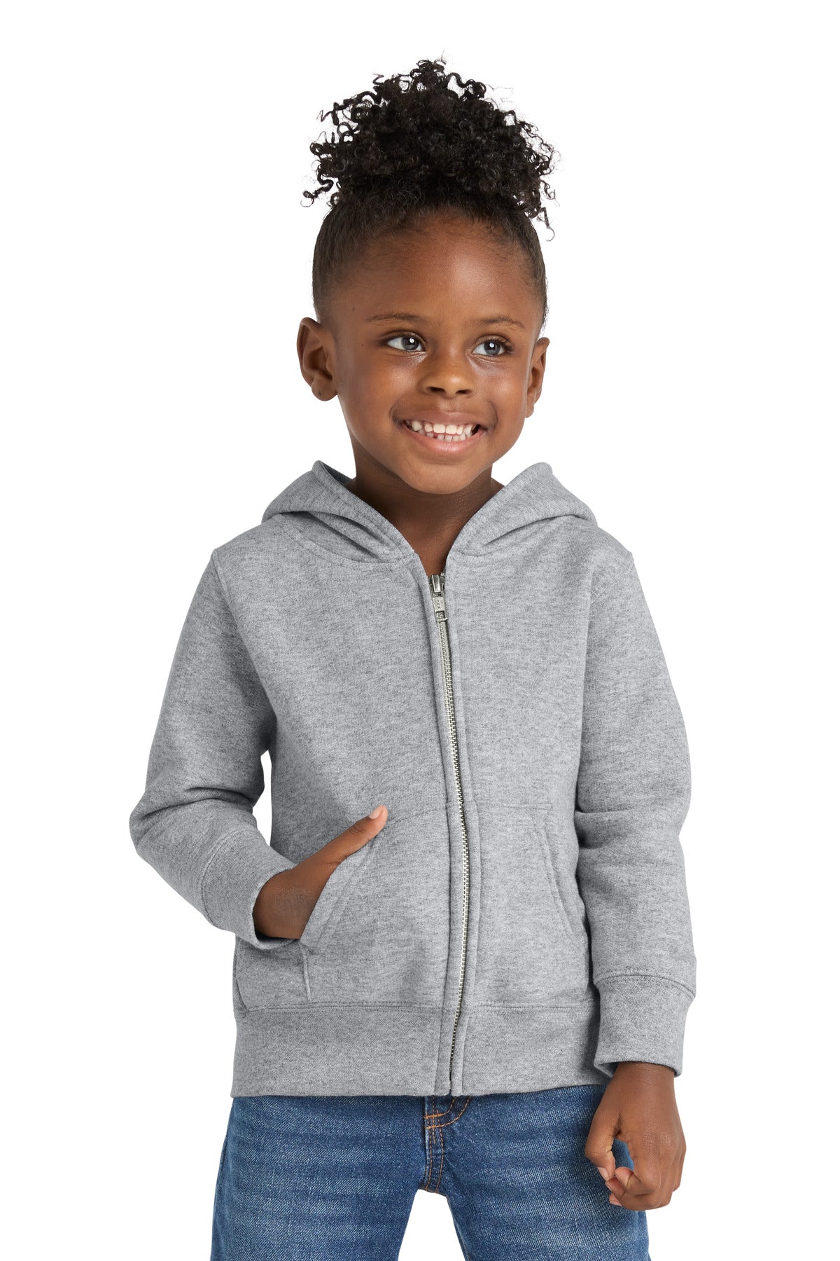 Custom Athletic Heather Toddler Core Fleece Full-Zip Hoodie CAR78TZH, personalized by SanCanDo Swag in Argyle, TX