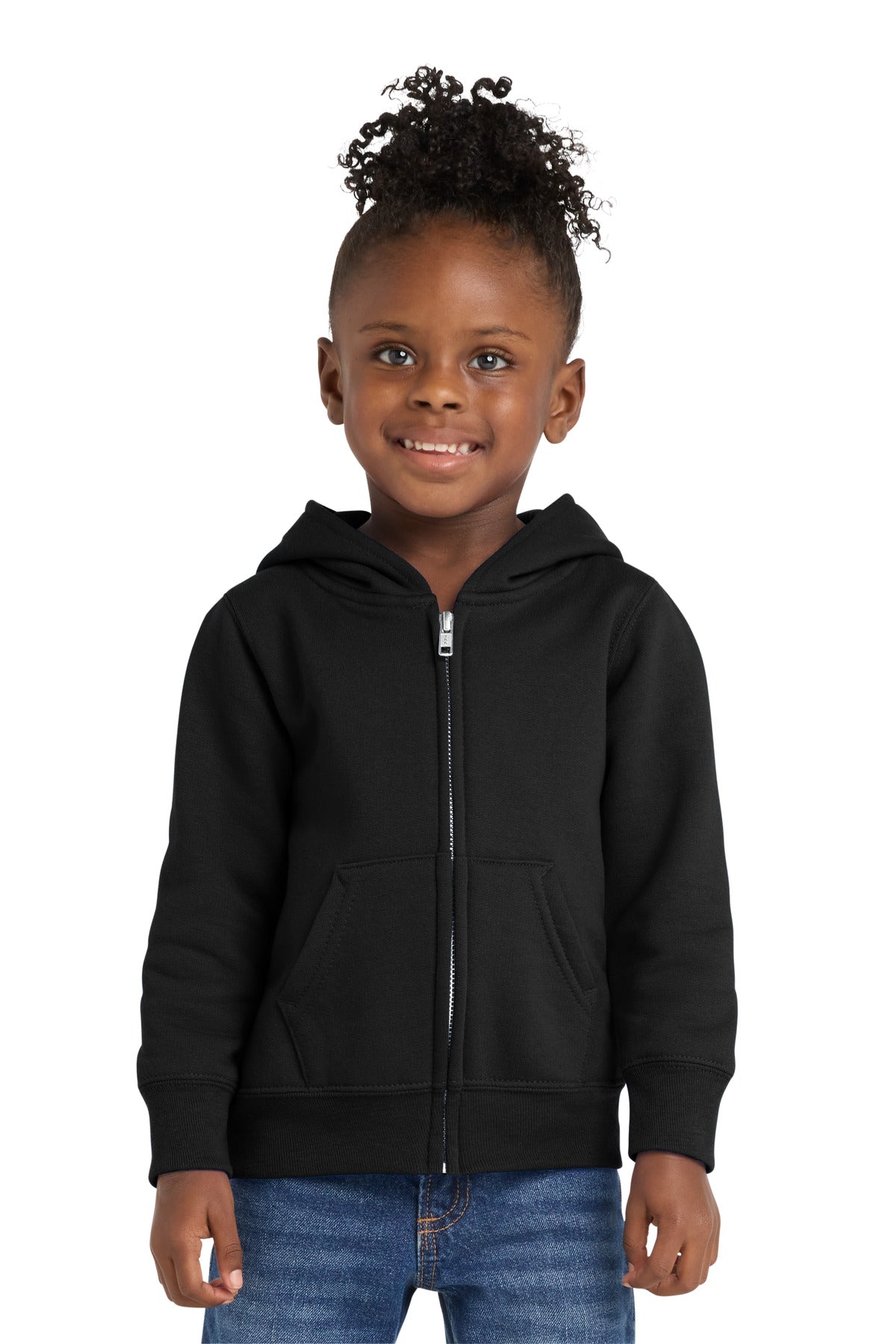 Custom Jet Black Toddler Core Fleece Full-Zip Hoodie CAR78TZH, personalized by SanCanDo Swag in Argyle, TX