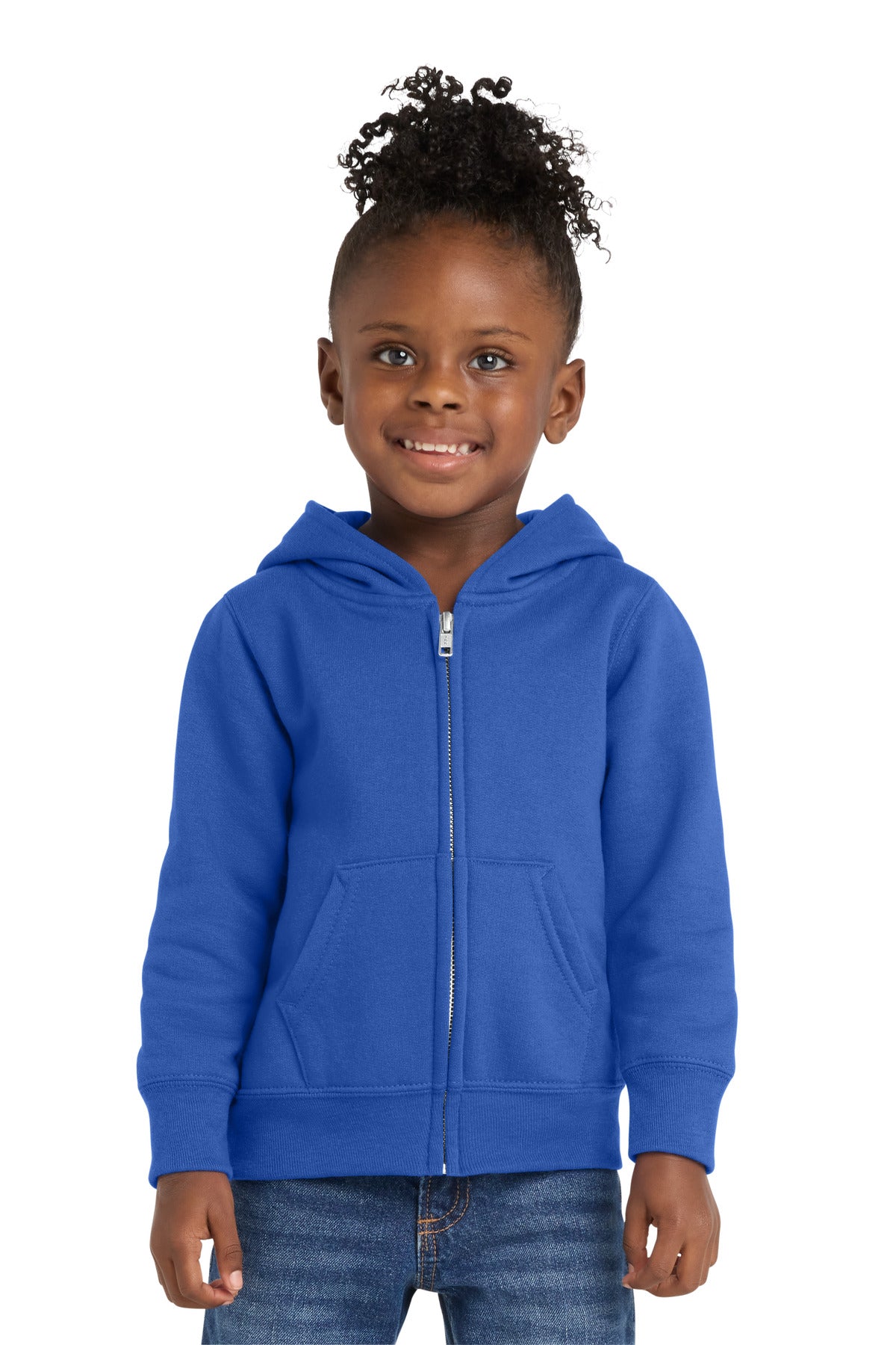 Custom Royal Toddler Core Fleece Full-Zip Hoodie CAR78TZH, personalized by SanCanDo Swag in Argyle, TX
