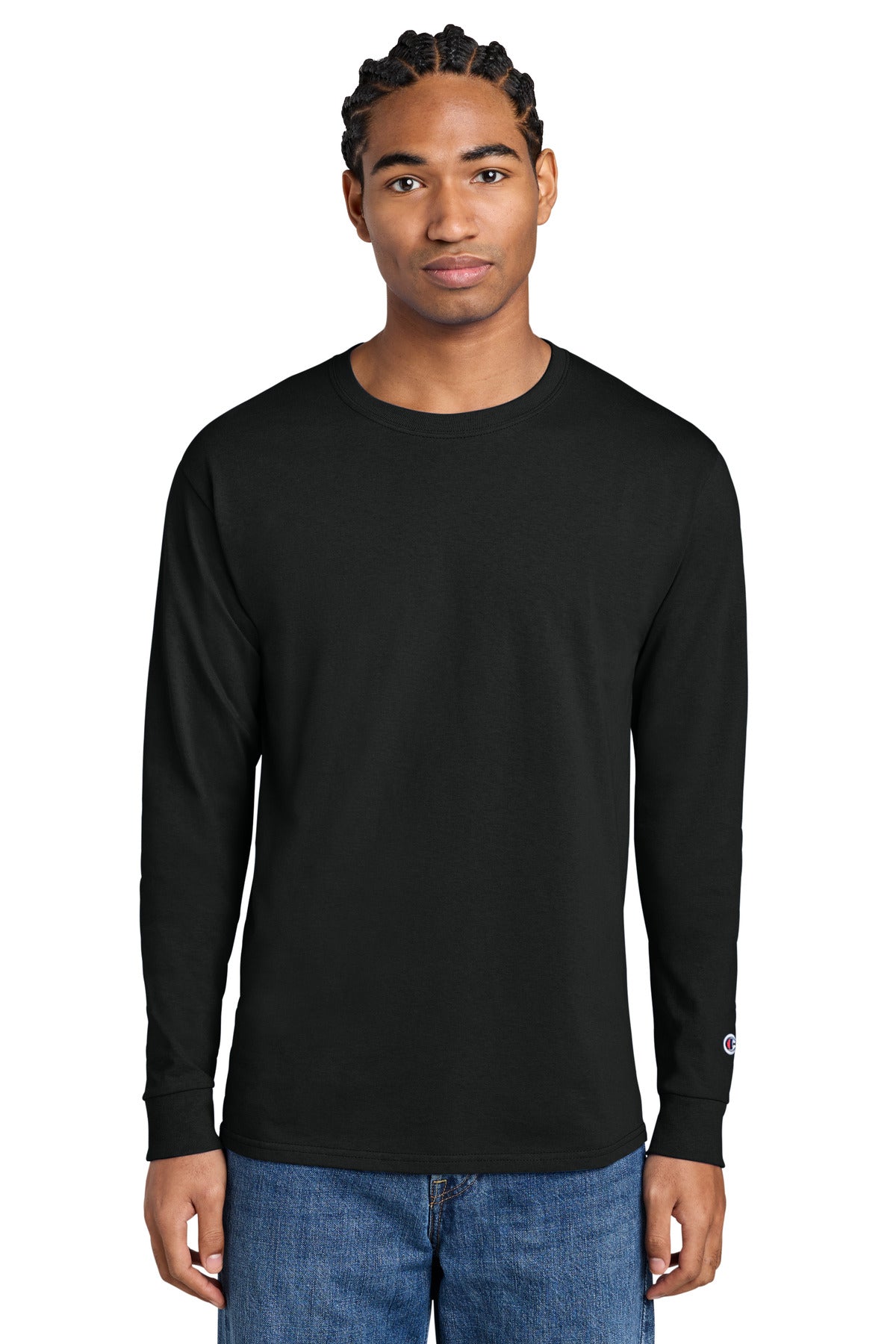 Custom Black Jersey Long Sleeve Tee CC8C, personalized by SanCanDo Swag in Argyle, TX