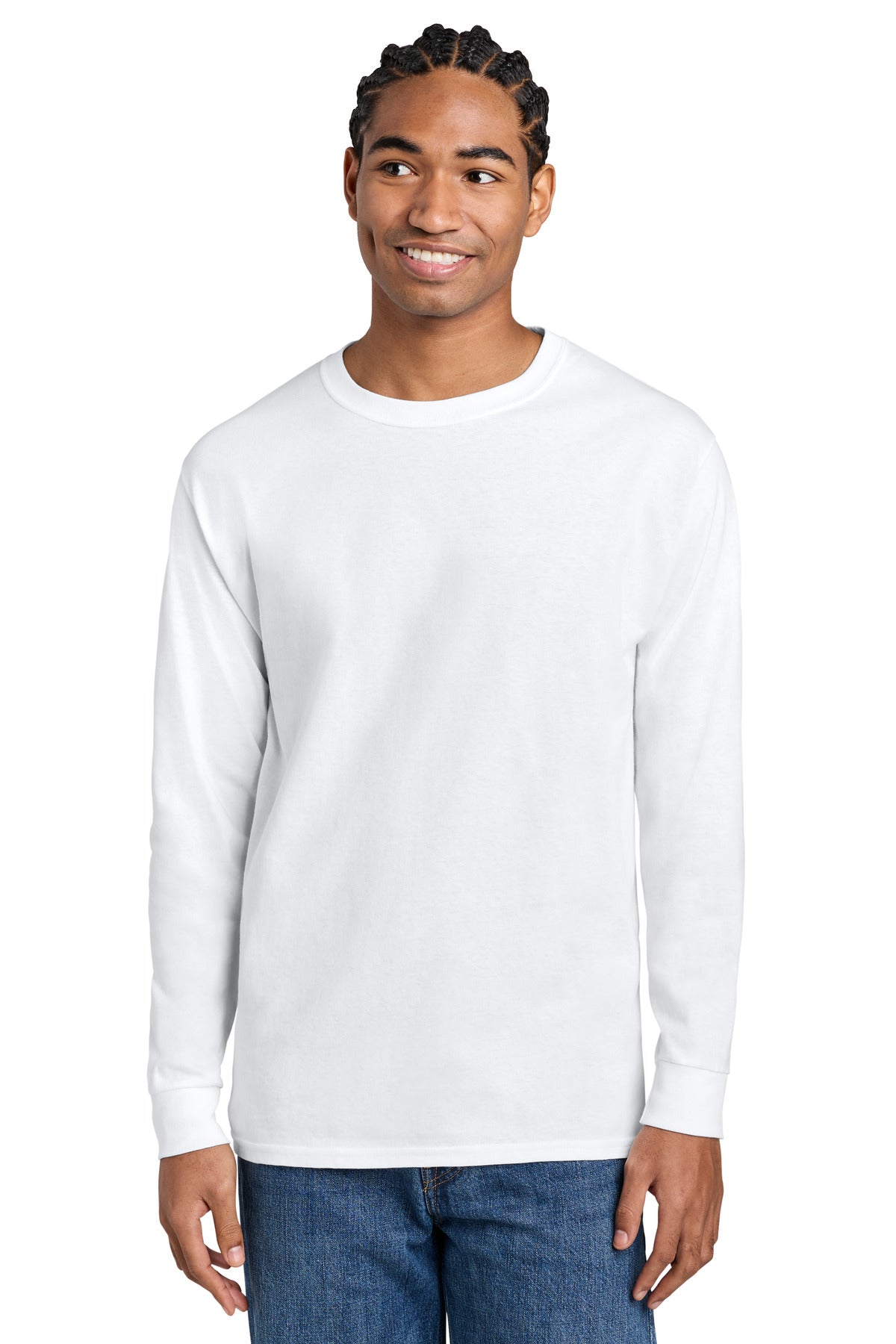 Custom White Jersey Long Sleeve Tee CC8C, personalized by SanCanDo Swag in Argyle, TX
