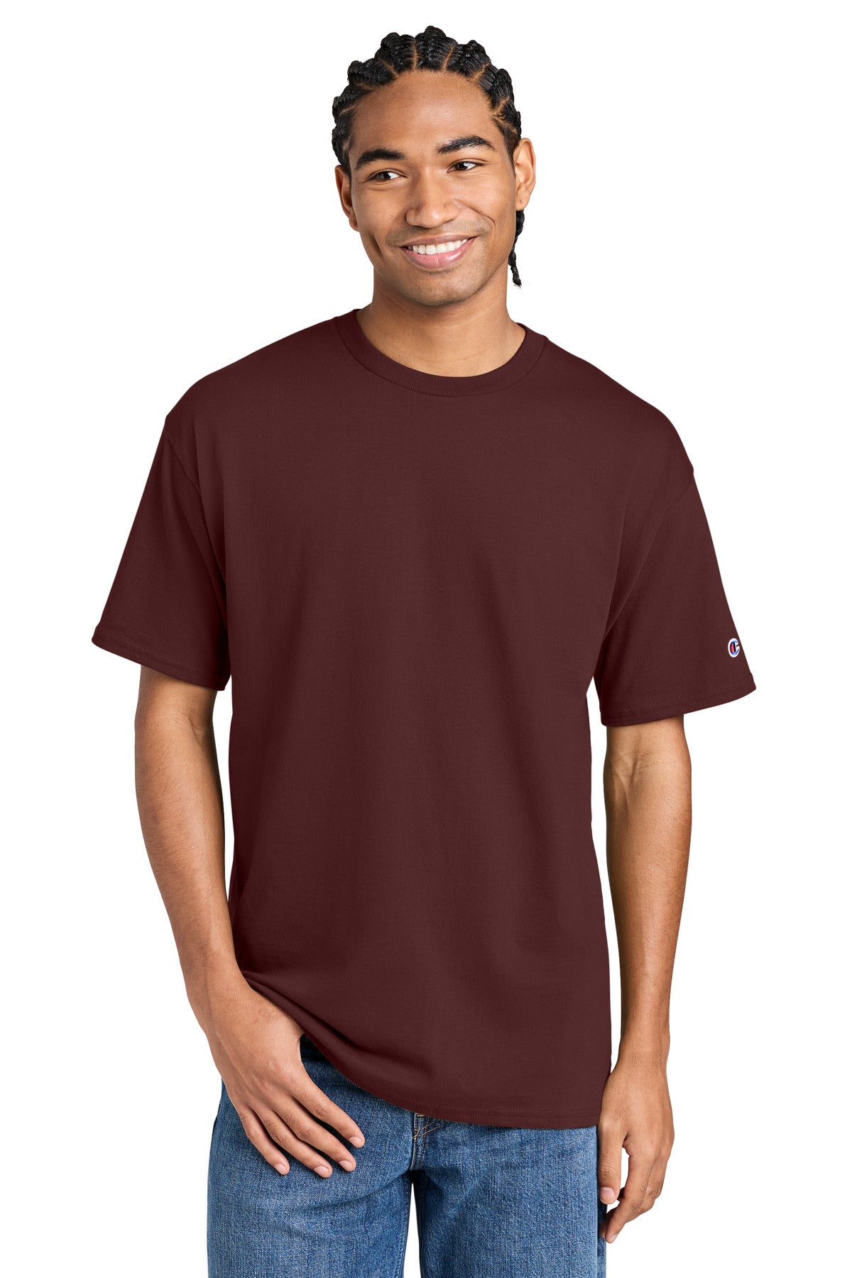 Custom Maroon Jersey Tee CH1000, personalized by SanCanDo Swag in Argyle, TX