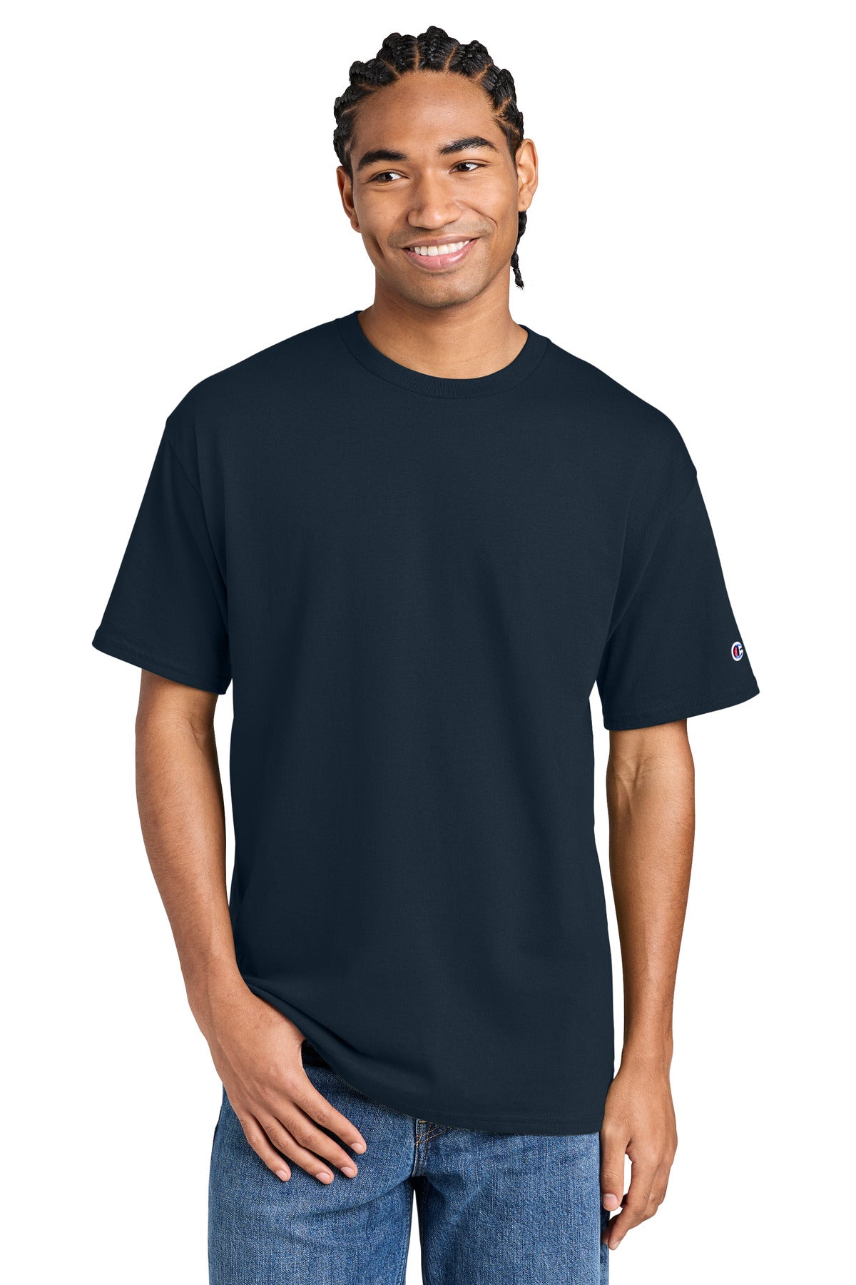 Custom Navy Jersey Tee CH1000, personalized by SanCanDo Swag in Argyle, TX