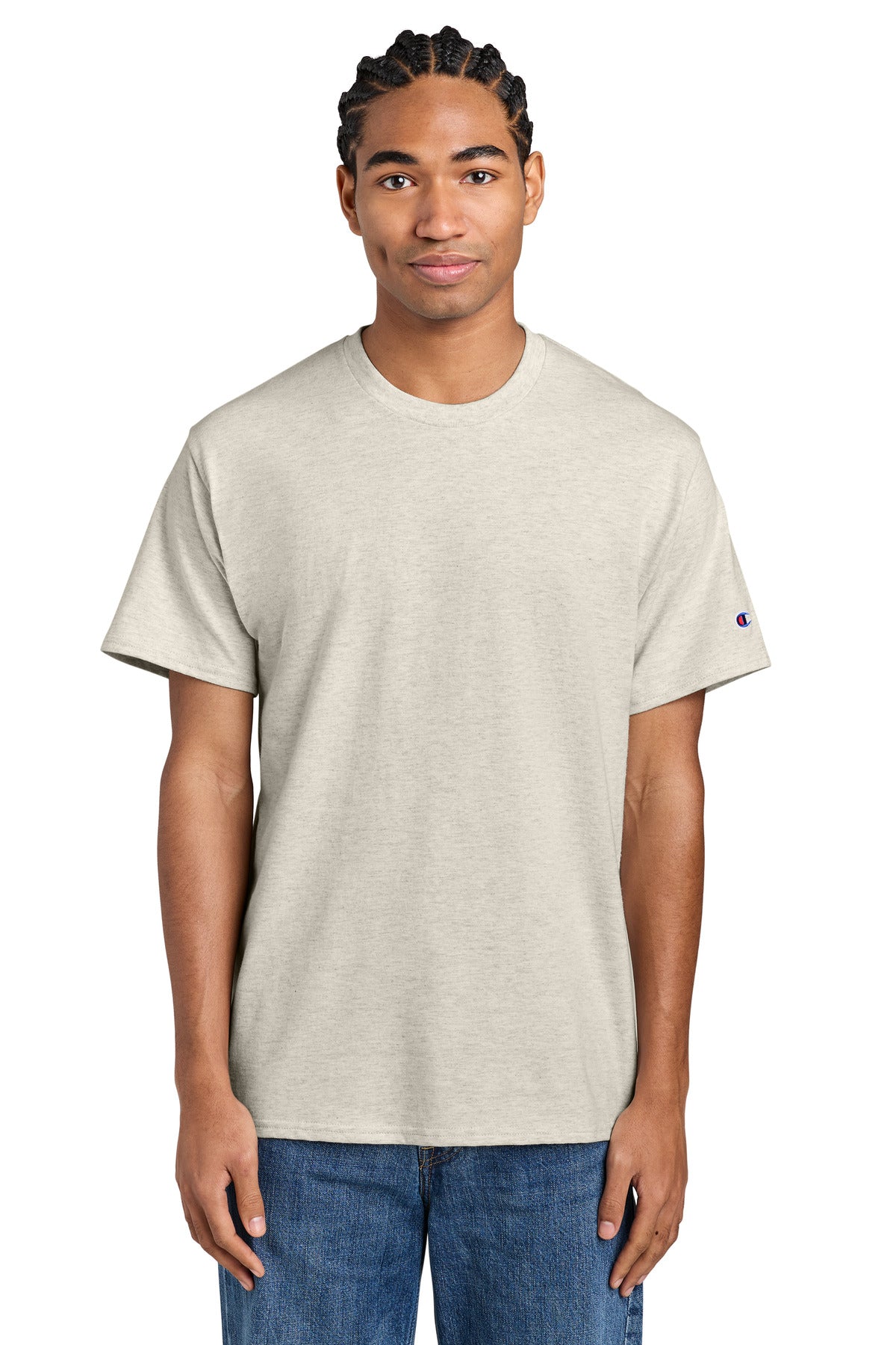 Custom Oatmeal Heather Jersey Tee CH1000, personalized by SanCanDo Swag in Argyle, TX
