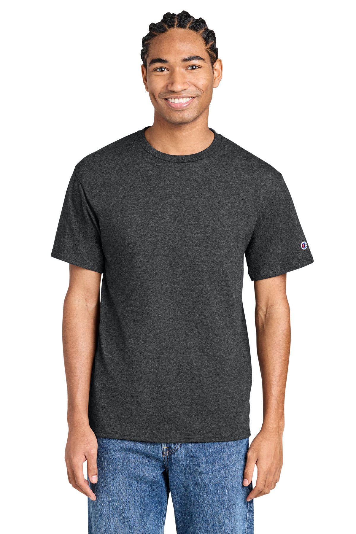 Custom Charcoal Heather Jersey Tee CH1000, personalized by SanCanDo Swag in Argyle, TX