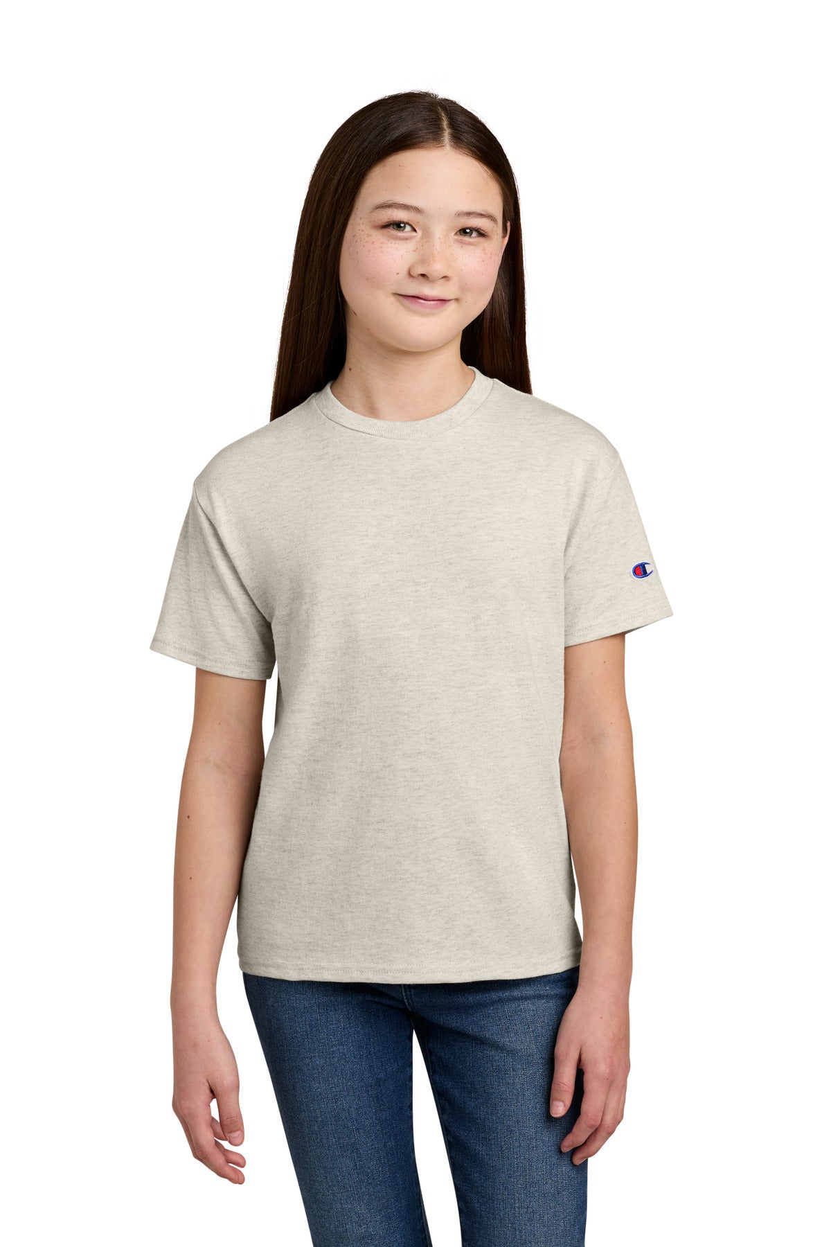 Custom Oatmeal Heather Youth Jersey Tee CH1081, personalized by SanCanDo Swag in Argyle, TX