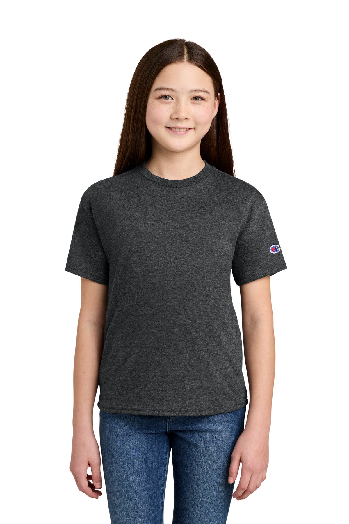 Custom Charcoal Heather Youth Jersey Tee CH1081, personalized by SanCanDo Swag in Argyle, TX