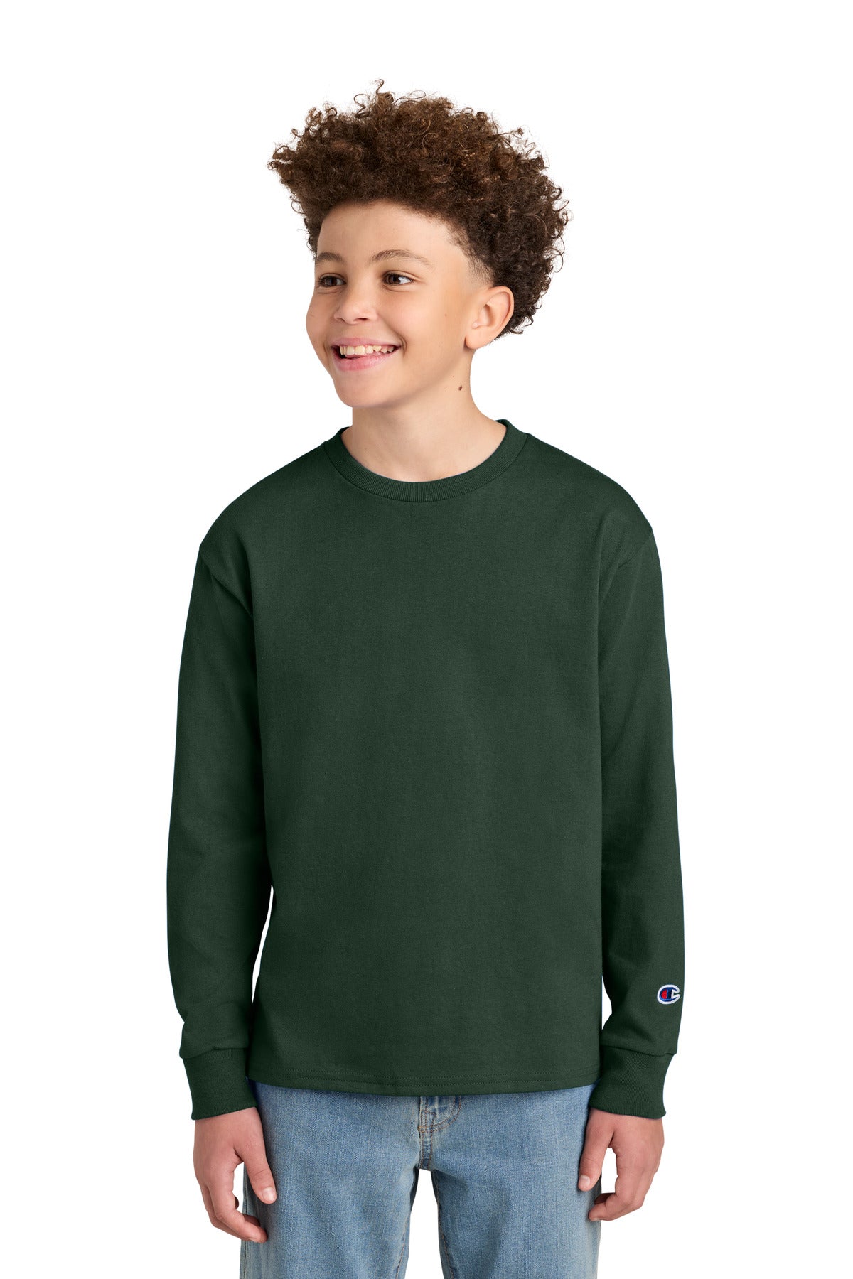 Custom Dark Green Youth Jersey Long Sleeve Tee CH1751, personalized by SanCanDo Swag in Argyle, TX