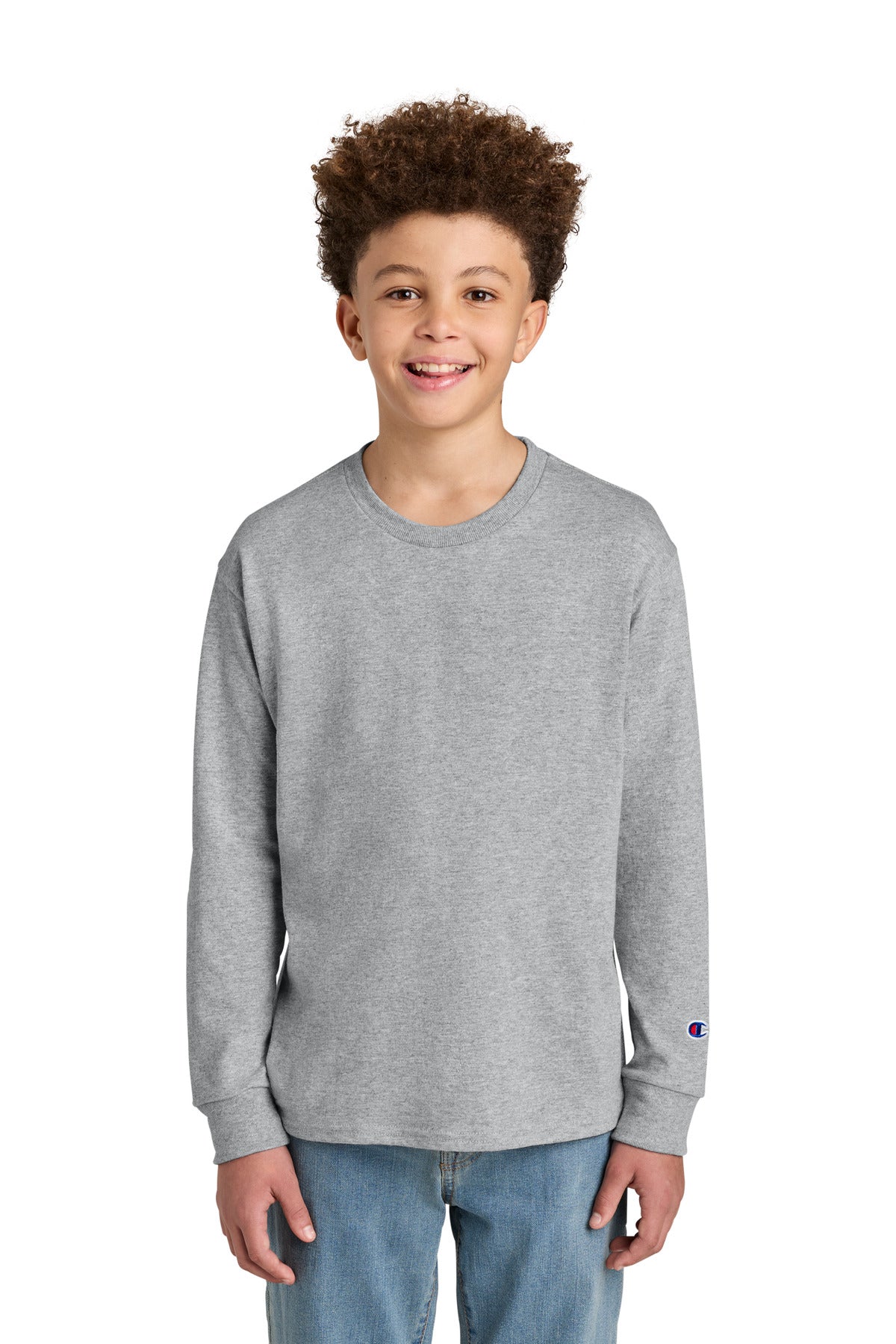 Custom Light Steel Youth Jersey Long Sleeve Tee CH1751, personalized by SanCanDo Swag in Argyle, TX