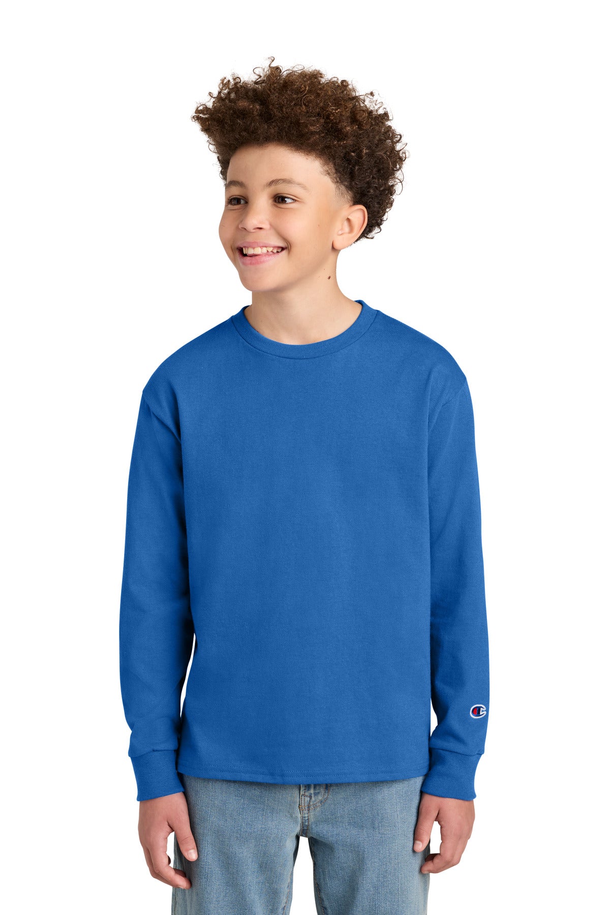 Custom Royal Blue Youth Jersey Long Sleeve Tee CH1751, personalized by SanCanDo Swag in Argyle, TX
