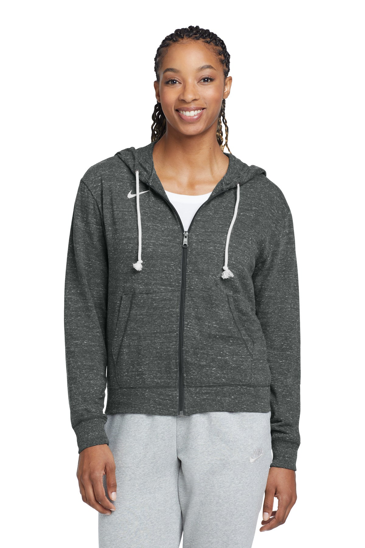 Custom Team Anthracite Women's Gym Vintage Full-Zip Hoodie CN9402, personalized by SanCanDo Swag in Argyle, TX