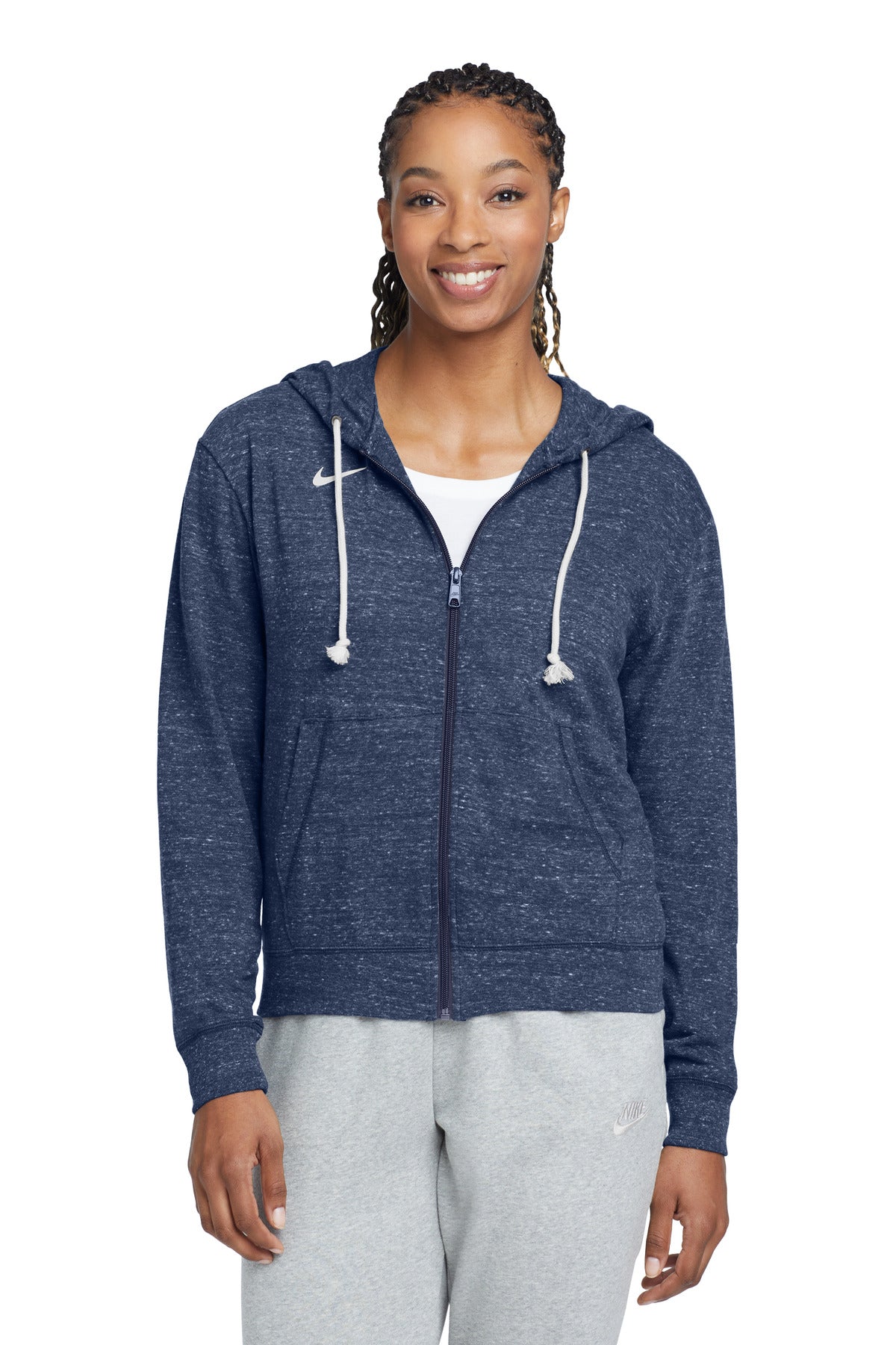 Custom Team Navy Women's Gym Vintage Full-Zip Hoodie CN9402, personalized by SanCanDo Swag in Argyle, TX
