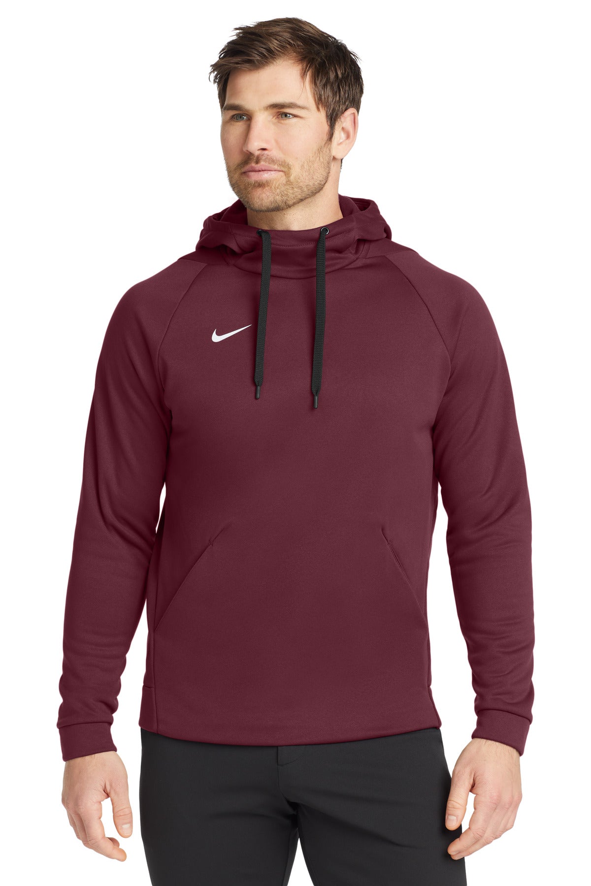 Custom Team Dark Maroon Therma-FIT Pullover Fleece Hoodie CN9473, personalized by SanCanDo Swag in Argyle, TX