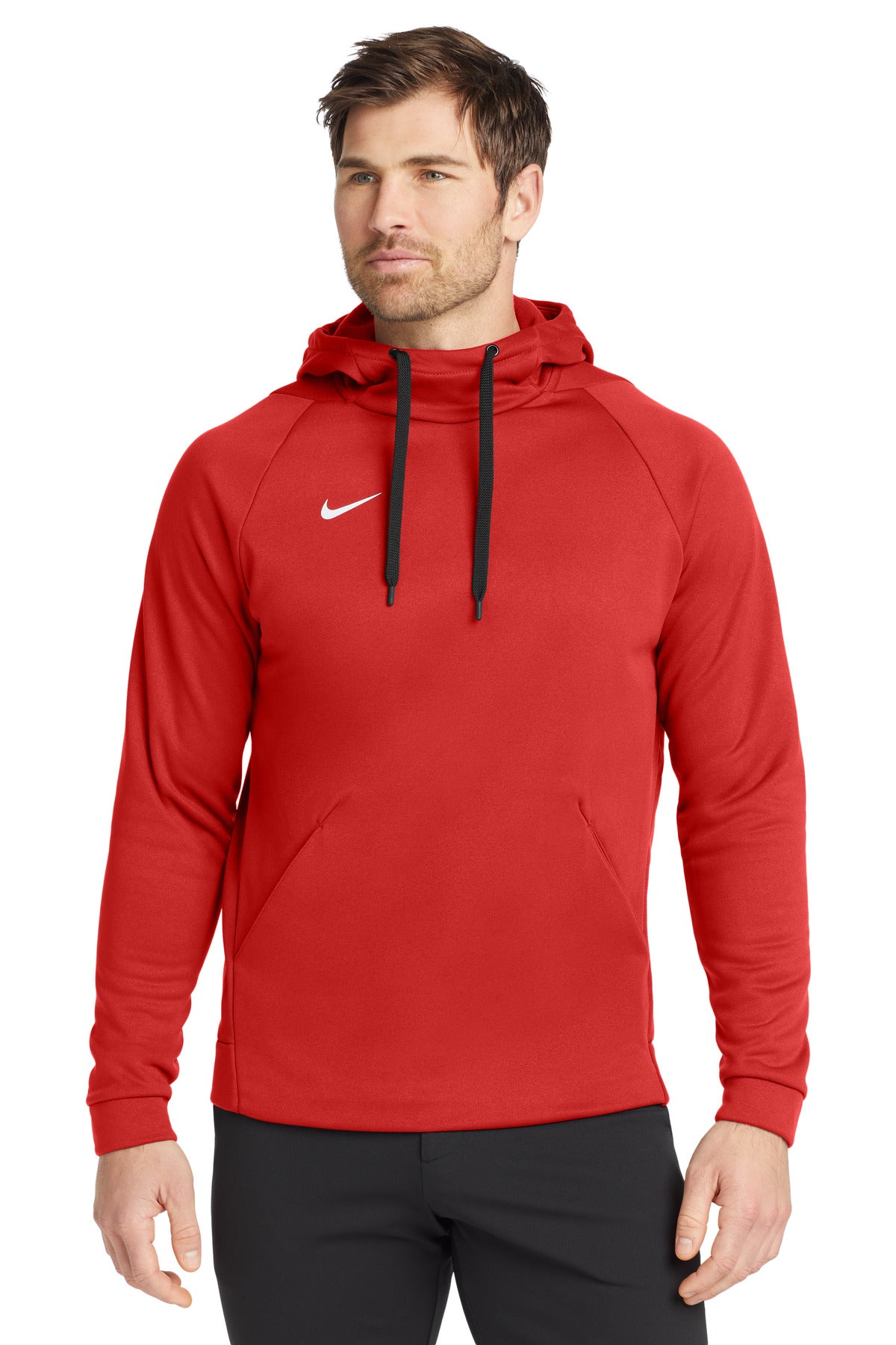 Custom Team Scarlet Therma-FIT Pullover Fleece Hoodie CN9473, personalized by SanCanDo Swag in Argyle, TX
