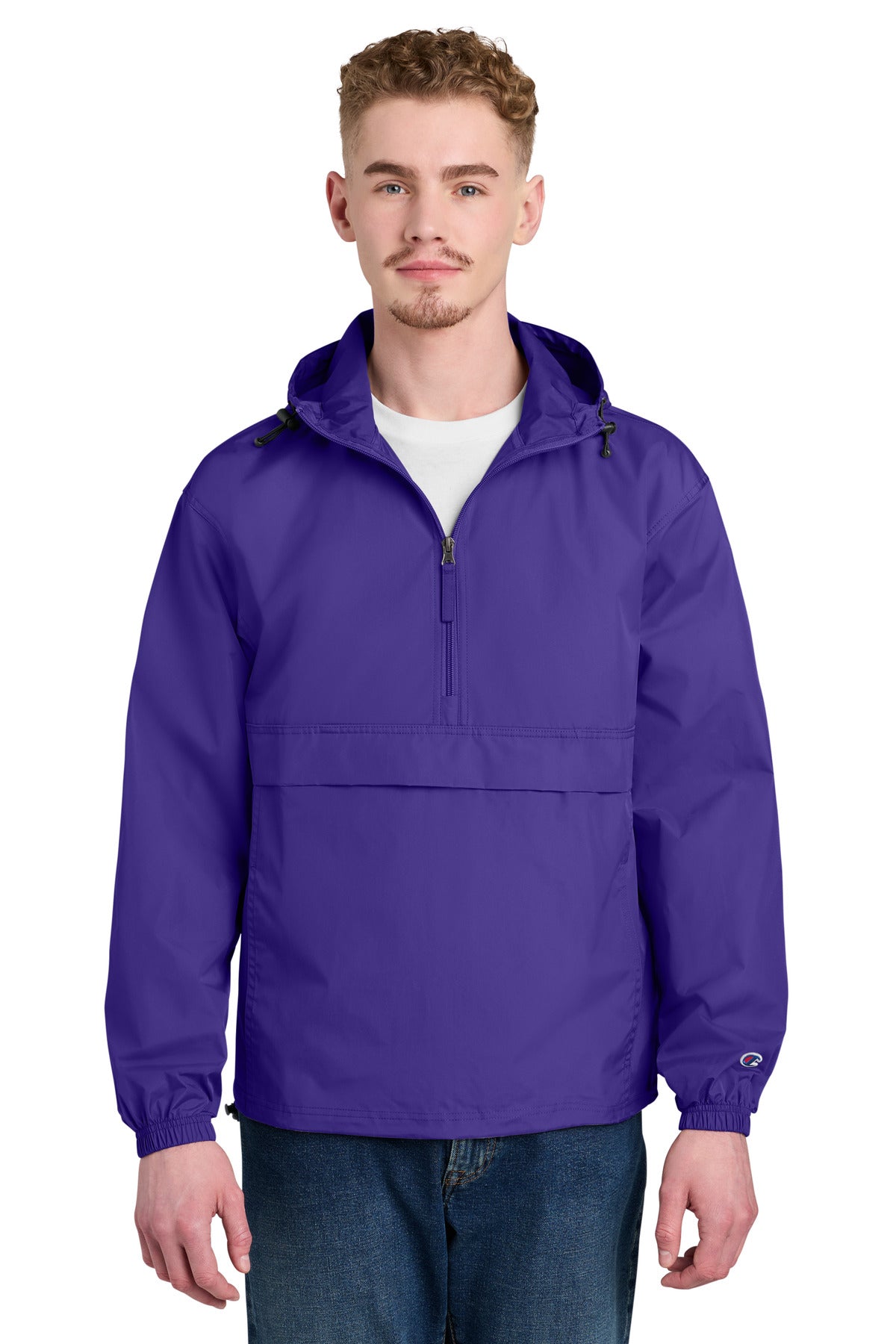 Custom Purple Packable Anorak Jacket CO200, personalized by SanCanDo Swag in Argyle, TX