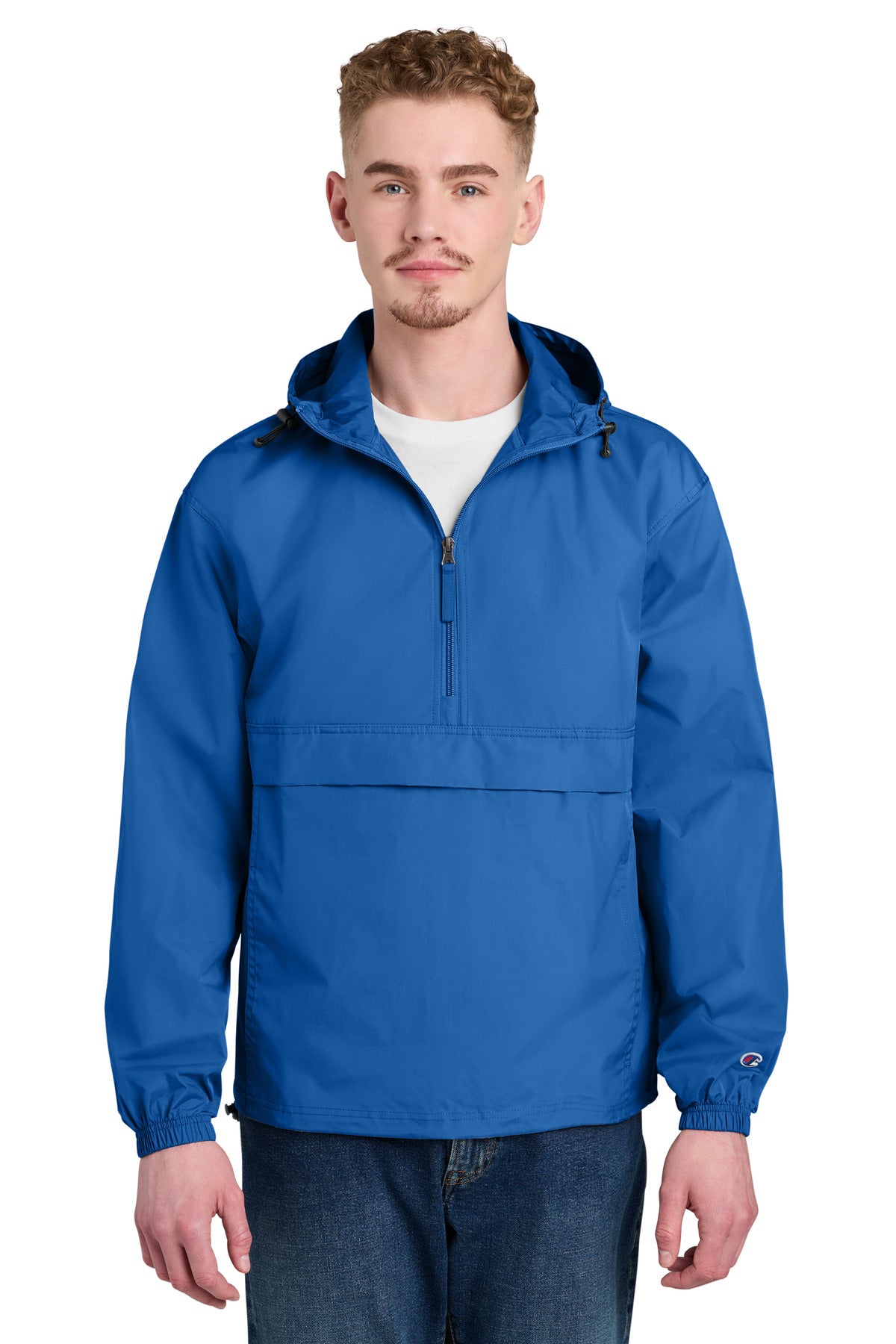 Custom Royal Blue Packable Anorak Jacket CO200, personalized by SanCanDo Swag in Argyle, TX