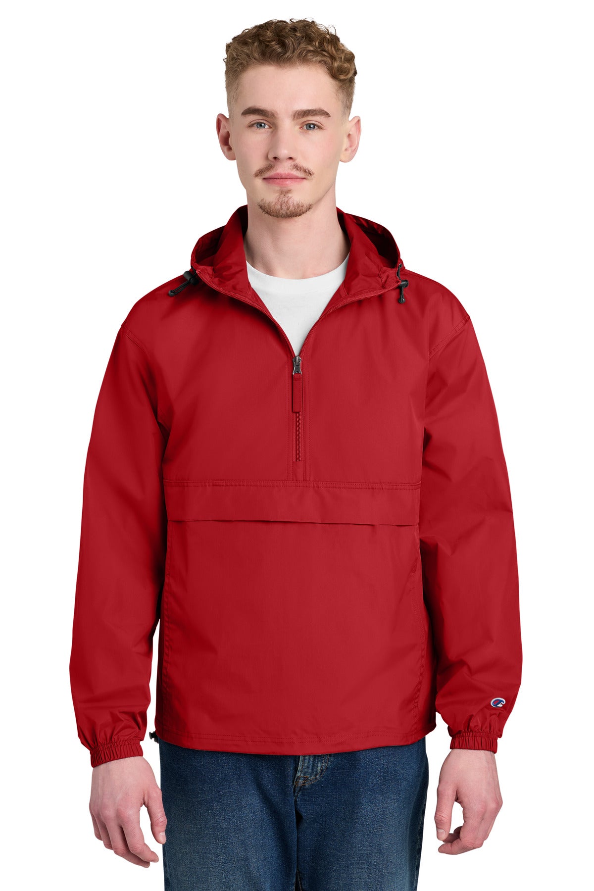 Custom Scarlet Packable Anorak Jacket CO200, personalized by SanCanDo Swag in Argyle, TX