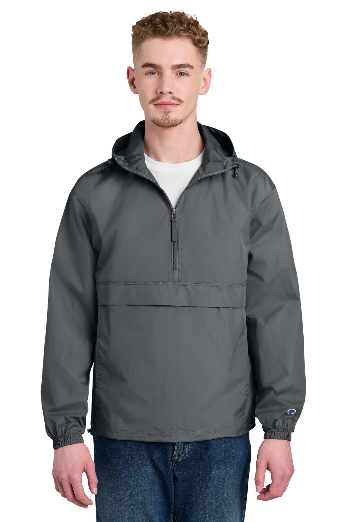 Custom Graphite Packable Anorak Jacket CO200, personalized by SanCanDo Swag in Argyle, TX