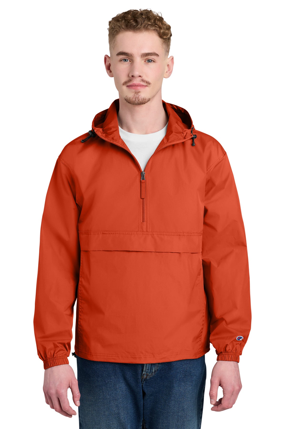 Custom Orange Packable Anorak Jacket CO200, personalized by SanCanDo Swag in Argyle, TX
