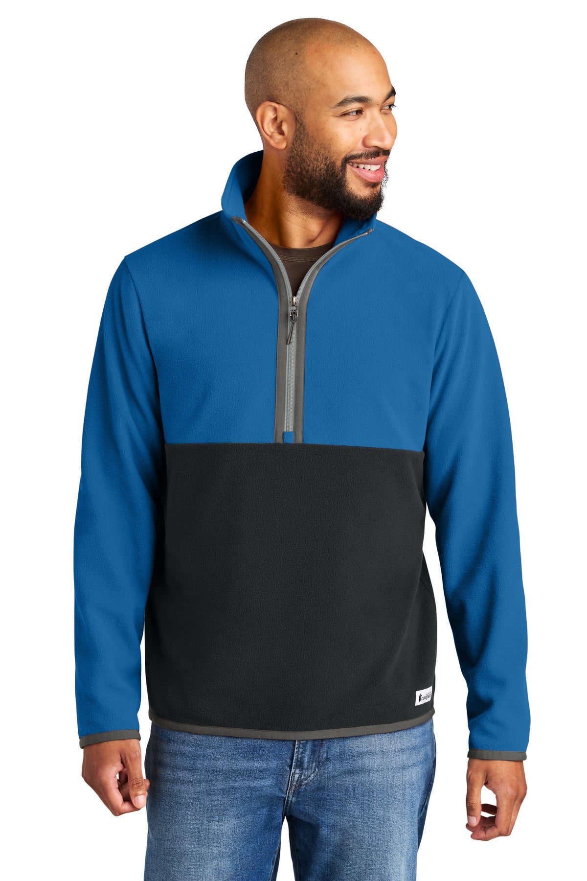 Custom Atlantic/ Black Amado 1/2-Zip Fleece COTOM1691, personalized by SanCanDo Swag in Argyle, TX