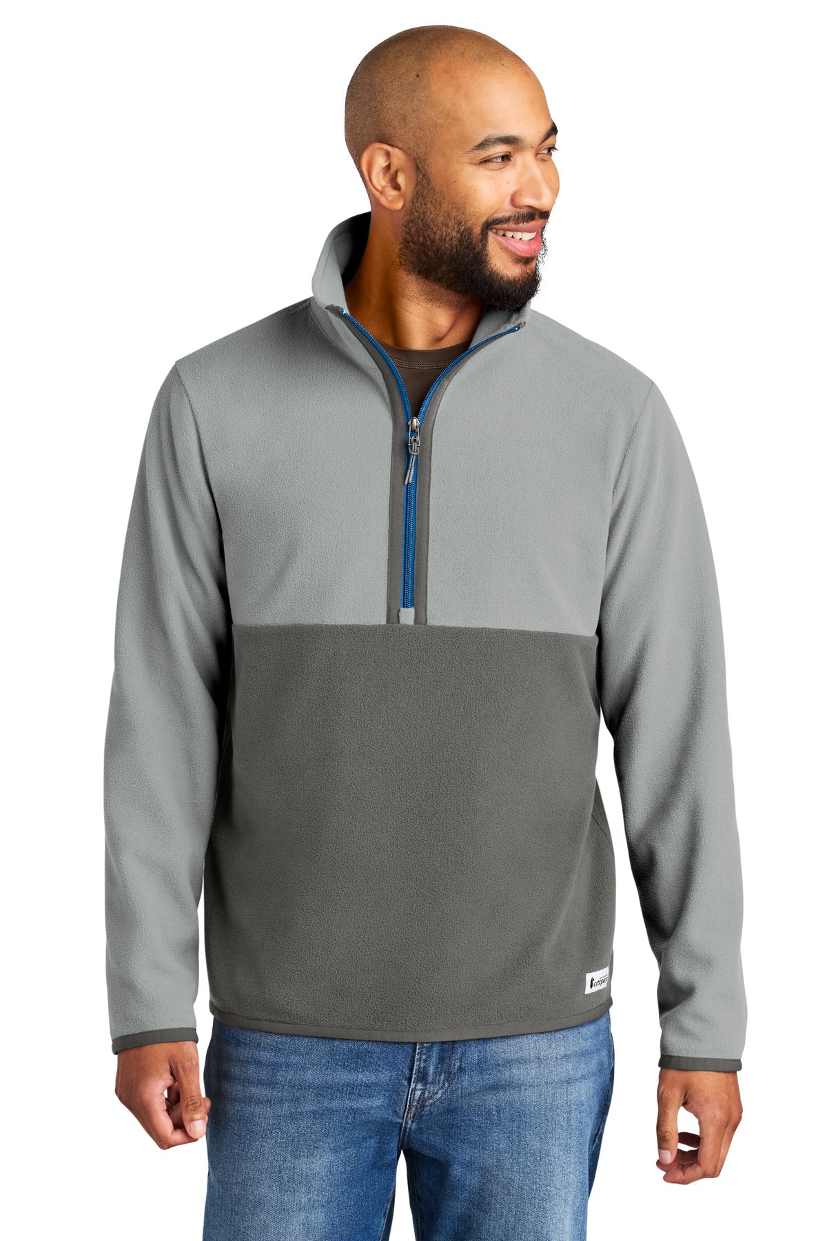 Custom Smoke/ Cinder Amado 1/2-Zip Fleece COTOM1691, personalized by SanCanDo Swag in Argyle, TX