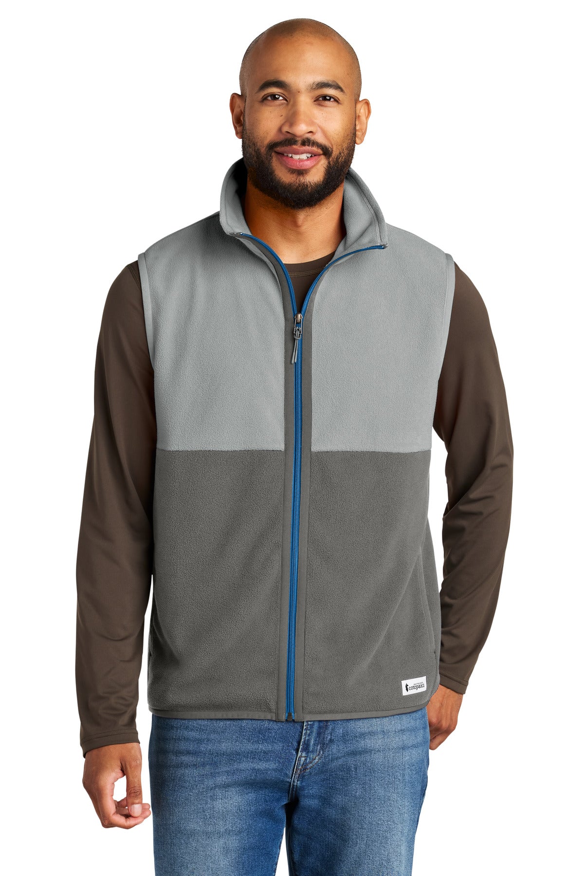 Custom Smoke/ Cinder Amado Fleece Vest COTOM1693, personalized by SanCanDo Swag in Argyle, TX