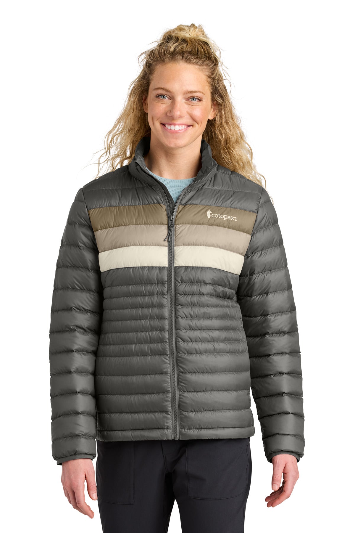 Custom Cinder/ Desert Women's Fuego Down Jacket COTOW1688, personalized by SanCanDo Swag in Argyle, TX
