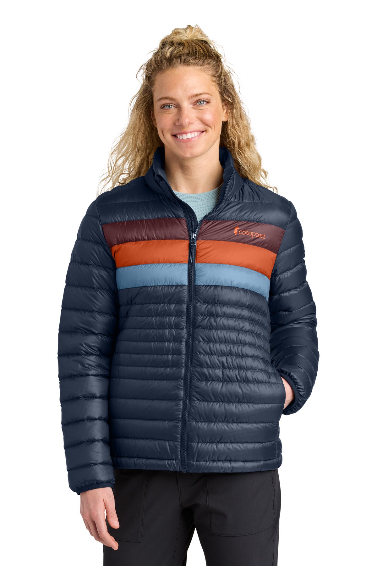 Custom Maritime/ Mulberry Women's Fuego Down Jacket COTOW1688, personalized by SanCanDo Swag in Argyle, TX